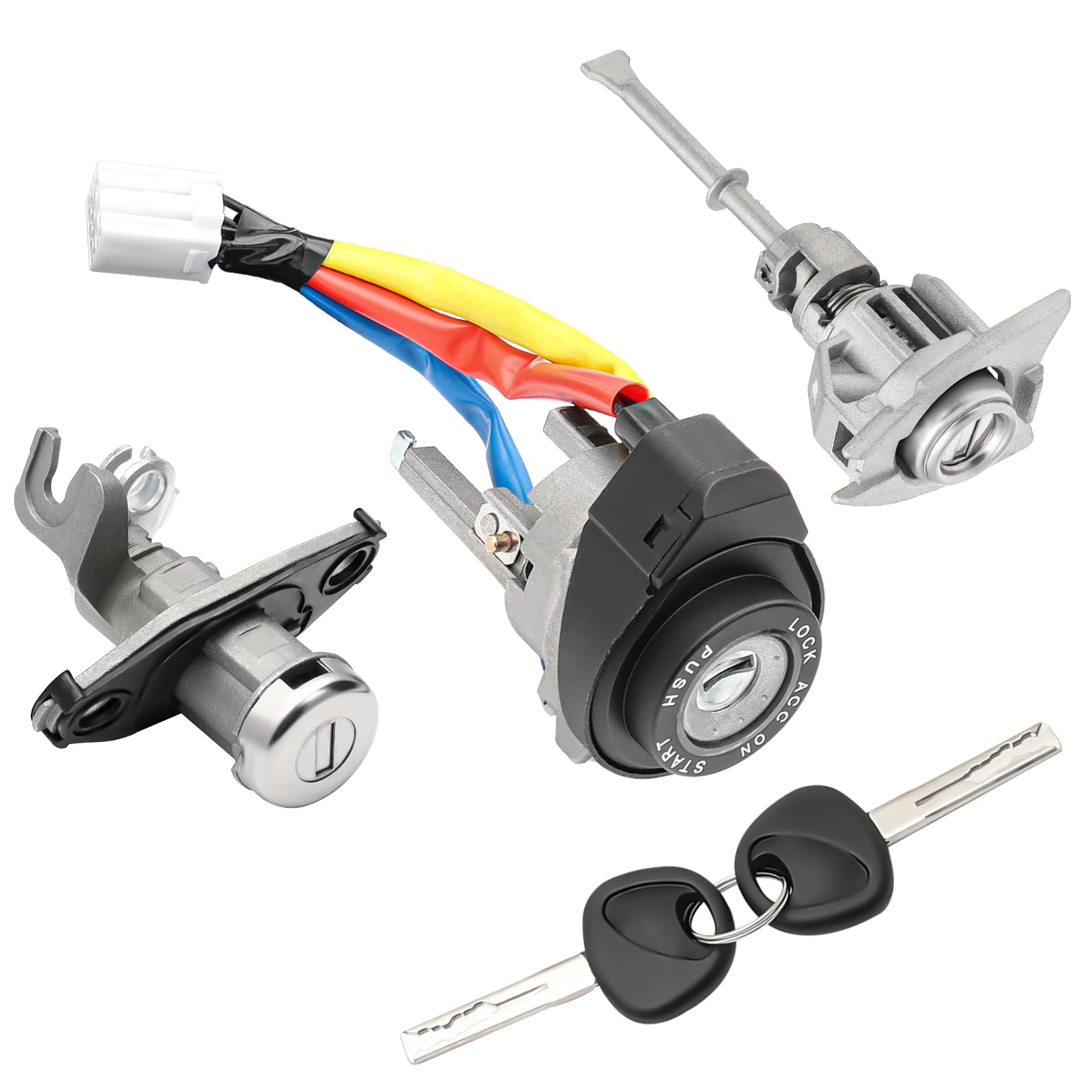 Hyundai Sonata & Sonata Hybrid Door Lock Cylinder with 2 Keys (2009-2015) - Replacement for OEM #81970-3SA00 & 81250-3SA00 - Front Left Driver Side Lock - Perfect for Car Security & Key Replacement Needs