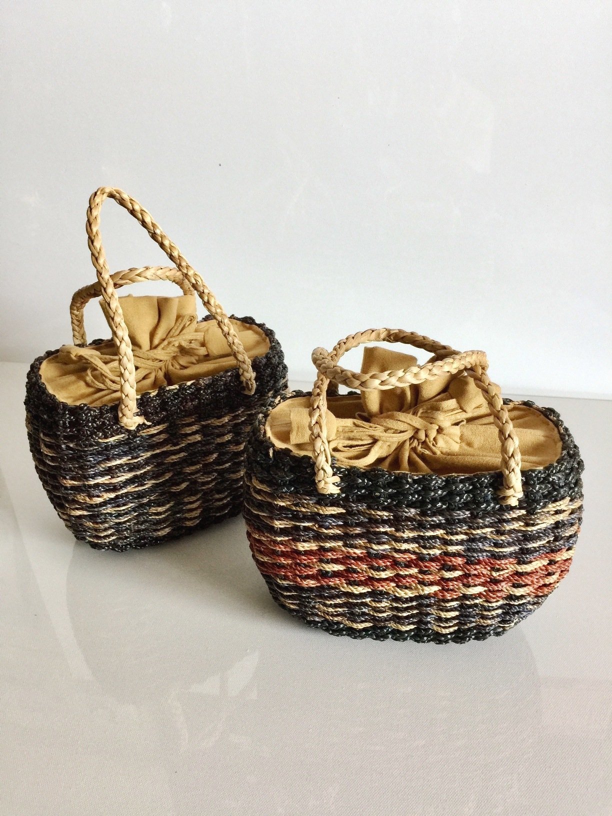 Handwoven Mini Straw Tote Bag - Navy Blue Beach Basket Purse for Women | Summer Beach Accessories, Picnic, Shopping & Vacation Essentials