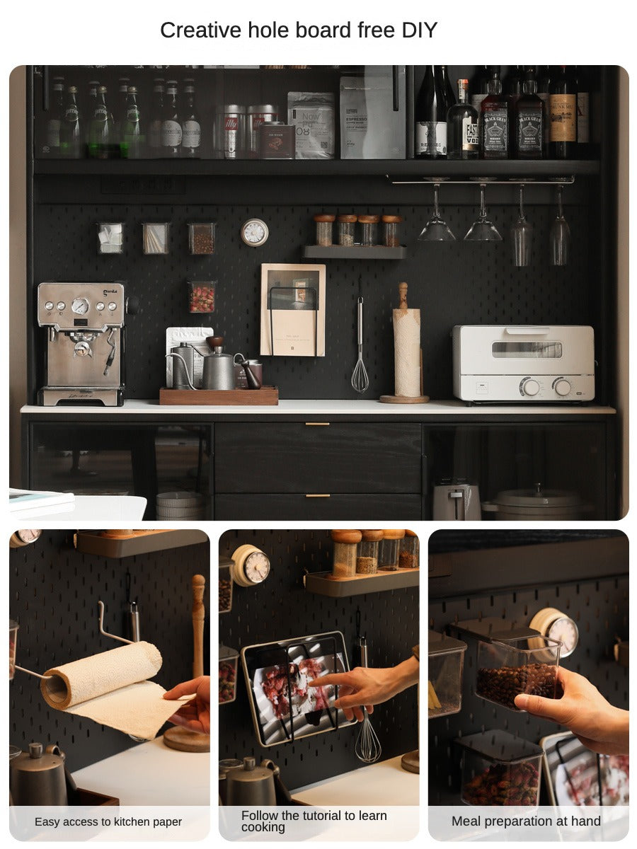 Premium Oak Solid Wood Sideboard with Slate Top - Rustic Dining Room Buffet & Storage Cabinet for Home Decor