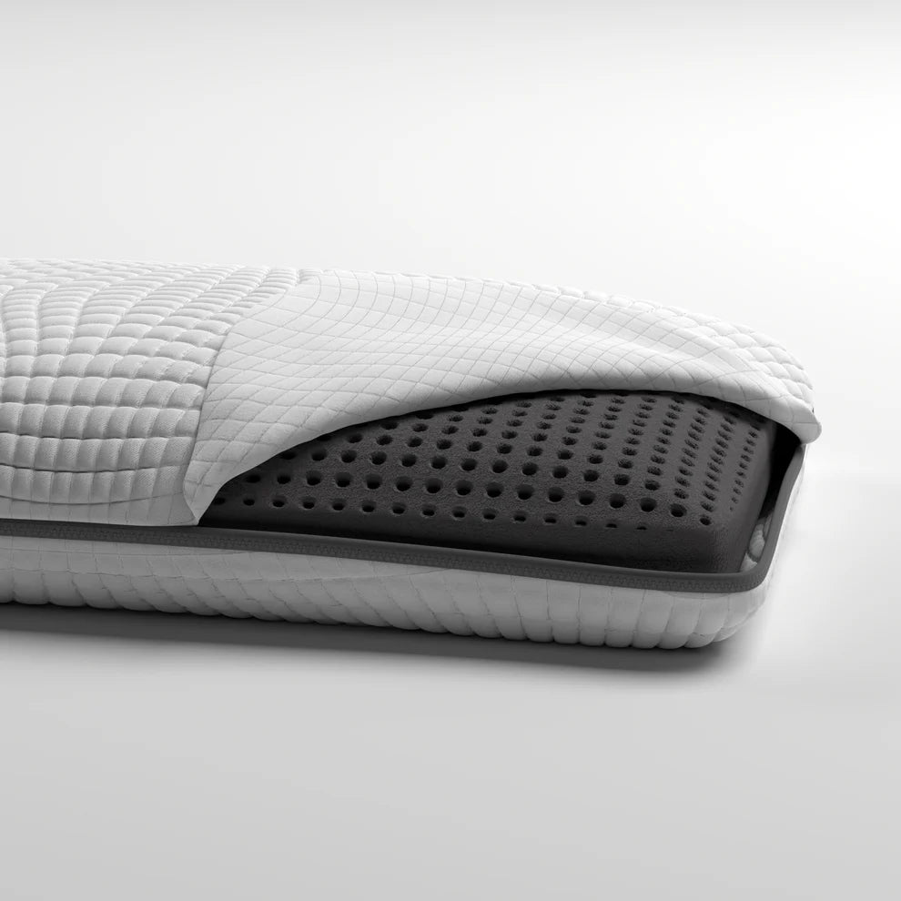 Ventilated Charcoal Bamboo Infused Memory Foam Pillow with Washable Cover - Cooling & Odor Control for Side Sleepers & Hot Sleepers - Perfect for Home, Travel & Office Use