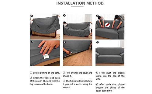 Stretchable L-Shaped Sectional Sofa Cover 2-Piece Set - Pet & Kid Proof Furniture Protector Slipcover for L-Shaped Couches - Wine Red (3+3 Seater) - Perfect for Living Room, Family Room & Pet-Friendly Homes