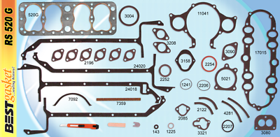 Best Full Engine Gasket Set Kit for Ford 136 17 Stud Flathead V8 60HP (1937-1940) - Perfect for Classic Car Restoration & Engine Rebuild Projects