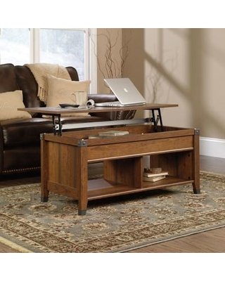 Modern Lift Top Coffee Table with Storage - Washington Cherry Wood Living Room Furniture for Small Spaces | Contemporary Design for Home Office & Lounge Use
