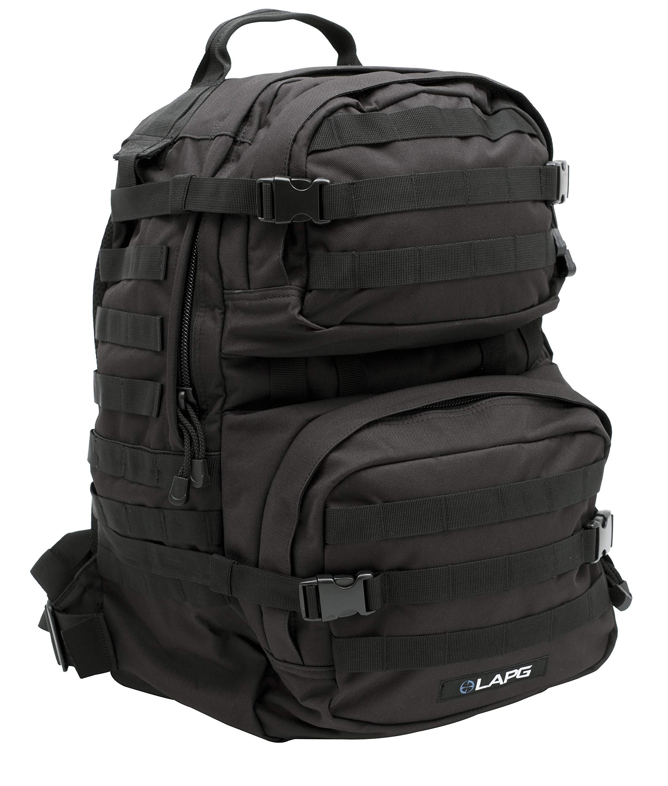 LA Police Gear 3-Day Tactical Backpack - MOLLE Military Backpack for Hiking, Survival & Bug Out - Durable Black Combat Backpack for Outdoor Adventures, Camping & Emergency Preparedness