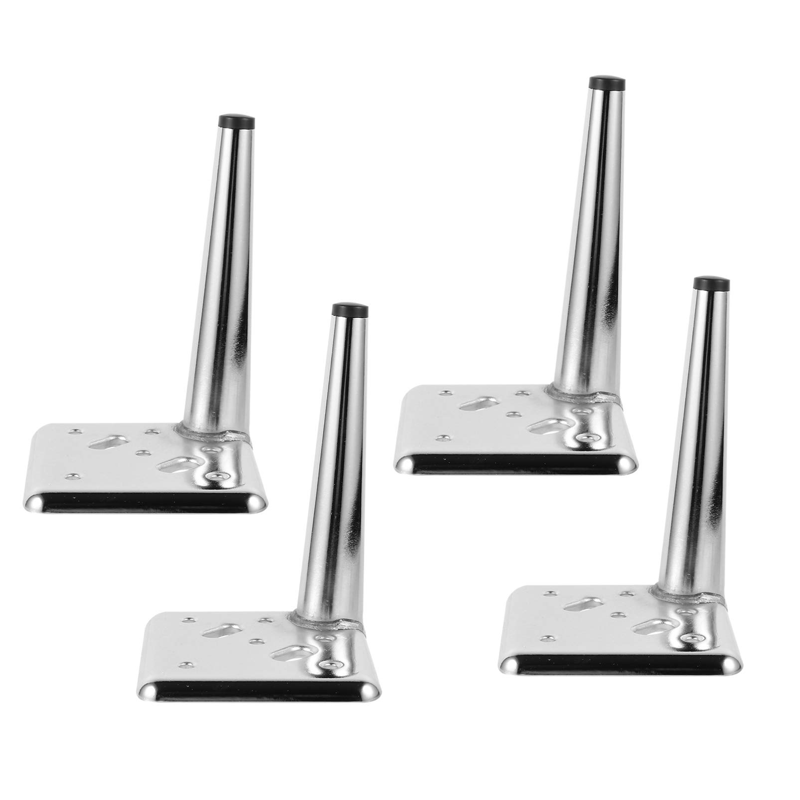 VOSAREA 4pcs Silver Metal Sofa Legs 15cm - Heavy Duty L-Shaped Furniture Replacement Feet for Cabinet, Table, Shelf, Bed, Chair & Desk - Durable Home Decor Upgrade for Living Room, Bedroom & Office