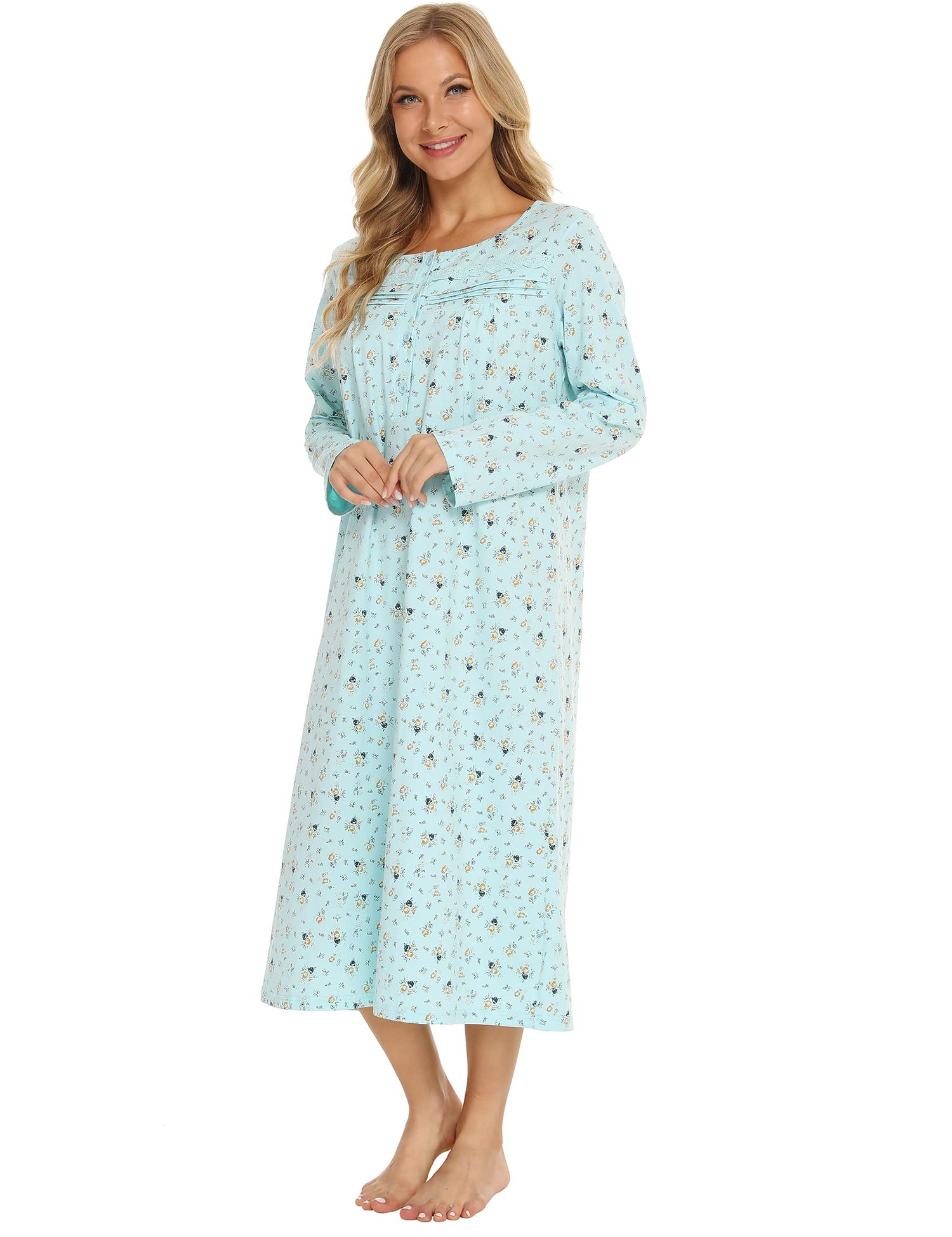 Soft 100% Cotton Nightgowns for Women - Comfortable Sleepwear with Short/Long Sleeve Options (Sizes S-3XL) | Perfect for Relaxing at Home, Lounging & Sleeping