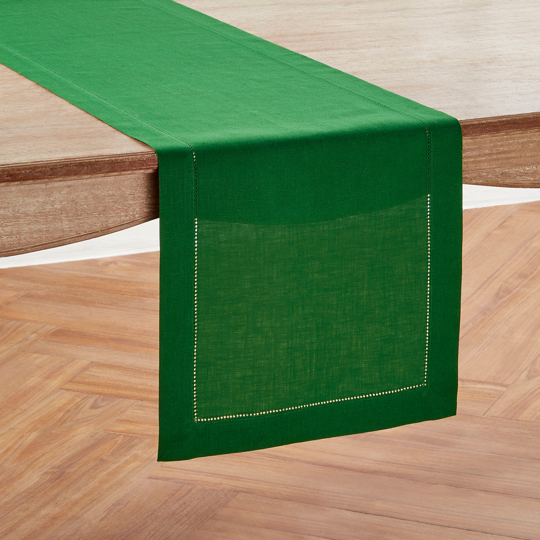 Elegant Classic Hemstitch Table Runner - Premium Linen Dining Decor for Weddings, Parties & Home Styling