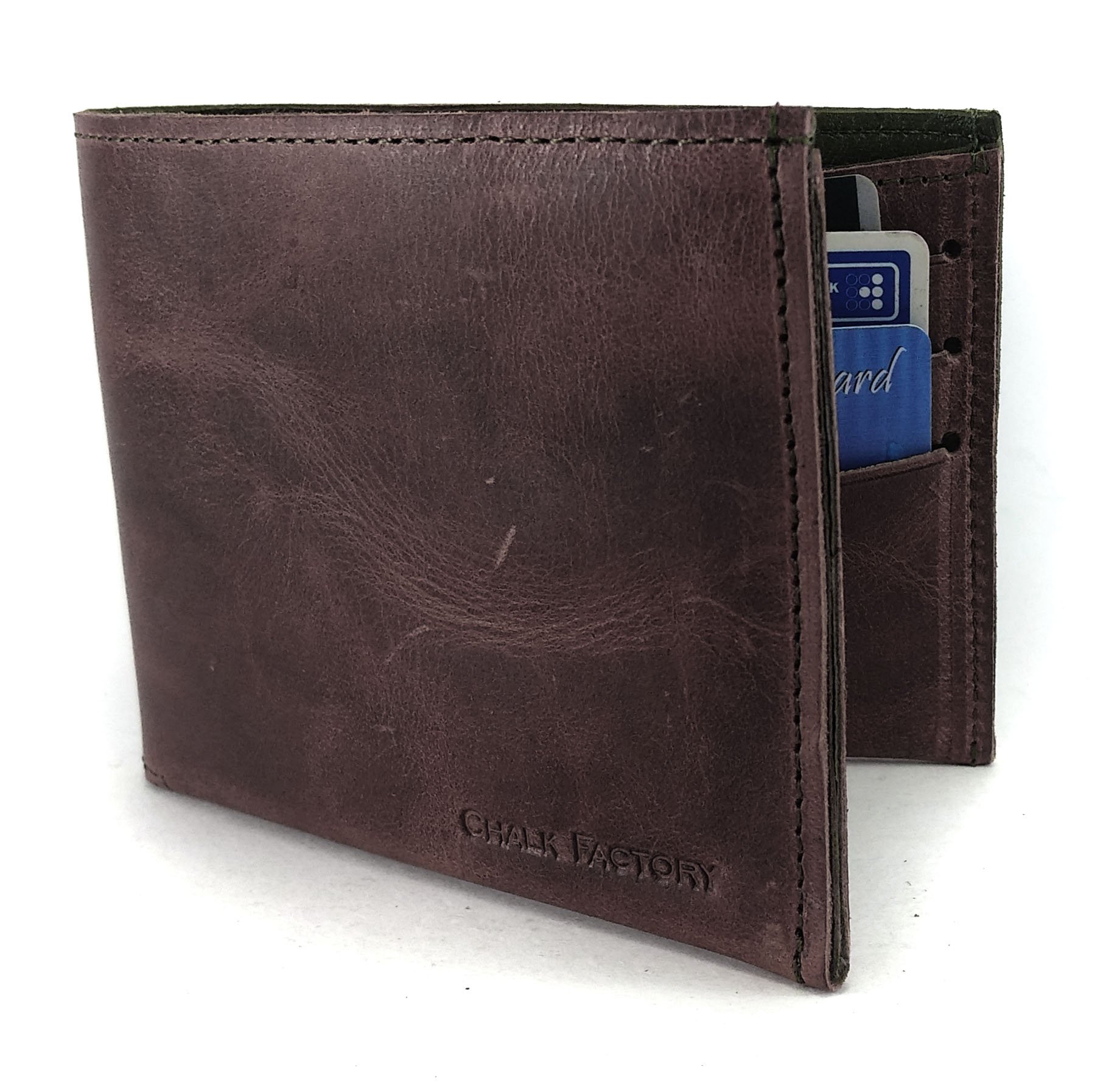 Genuine Leather Minimalist Two-Tone Wallet for Men - Slim RFID Blocking Bifold Wallet (Brown) - Perfect for Everyday Use, Travel & Business