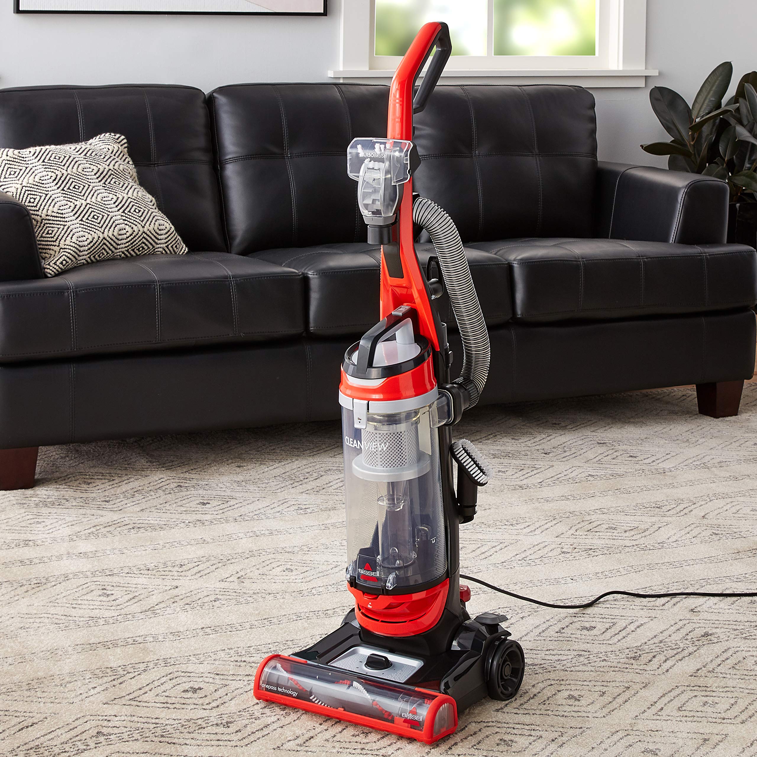 Bissell CleanView Upright Vacuum Cleaner - Powerful Suction for Pet Hair, Carpets & Hard Floors - Orange (Ideal for Homes with Pets, Quick Cleanups & Deep Cleaning)