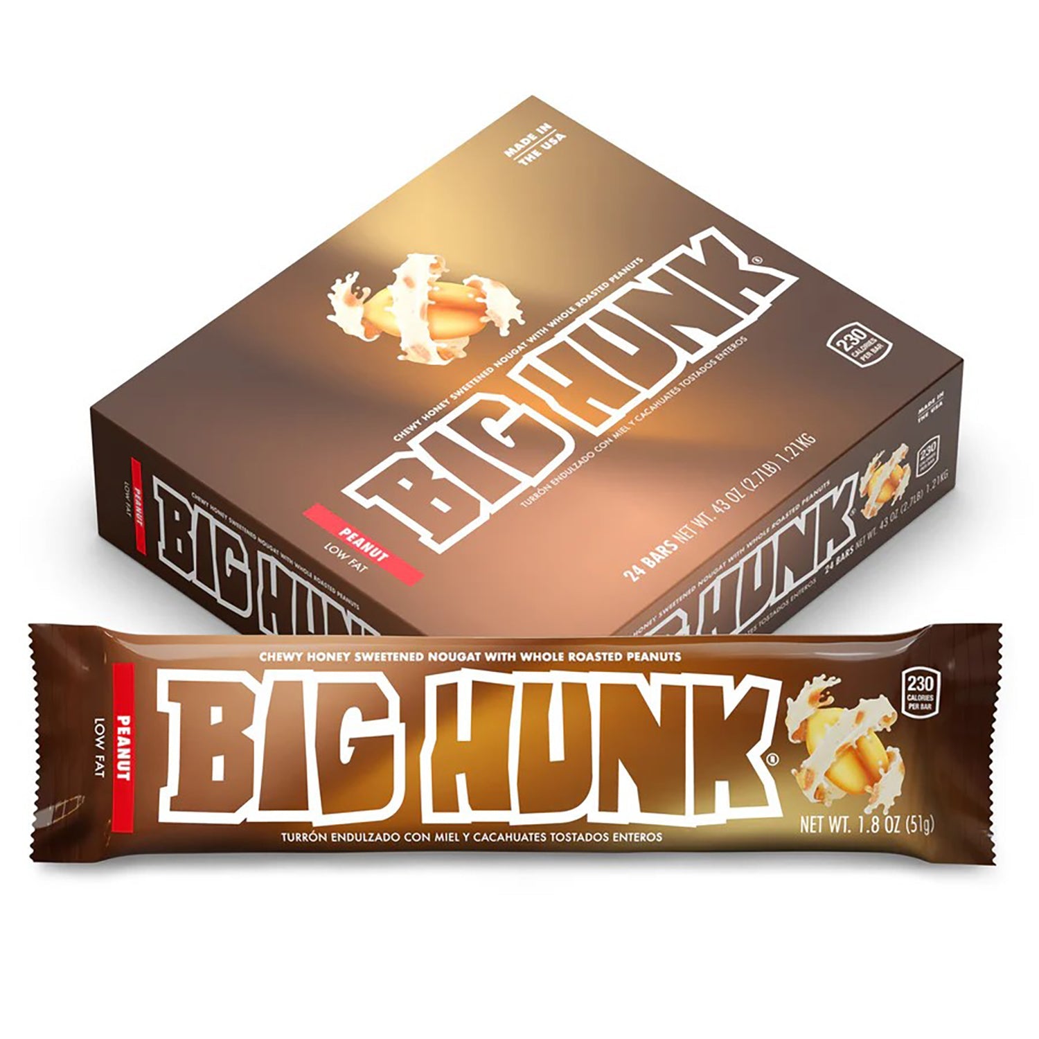Annabelle's Big Hunk Bar - 24 Count Box | Peanut Butter Honey Candy | Perfect for Halloween Treats, Party Favors & Office Snacks