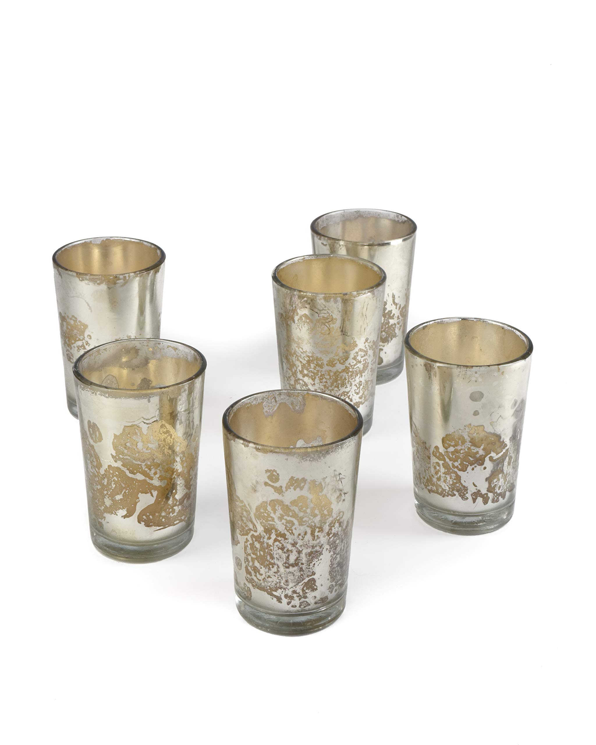 36 Pack Silver Mercury Glass Prefilled Votive Candles - Elegant Vintage Wedding Decor, Romantic Restaurant Lighting, Relaxing Spa Ambiance, Cozy Bar Atmosphere - Bulk Set for Home & Event Decor
