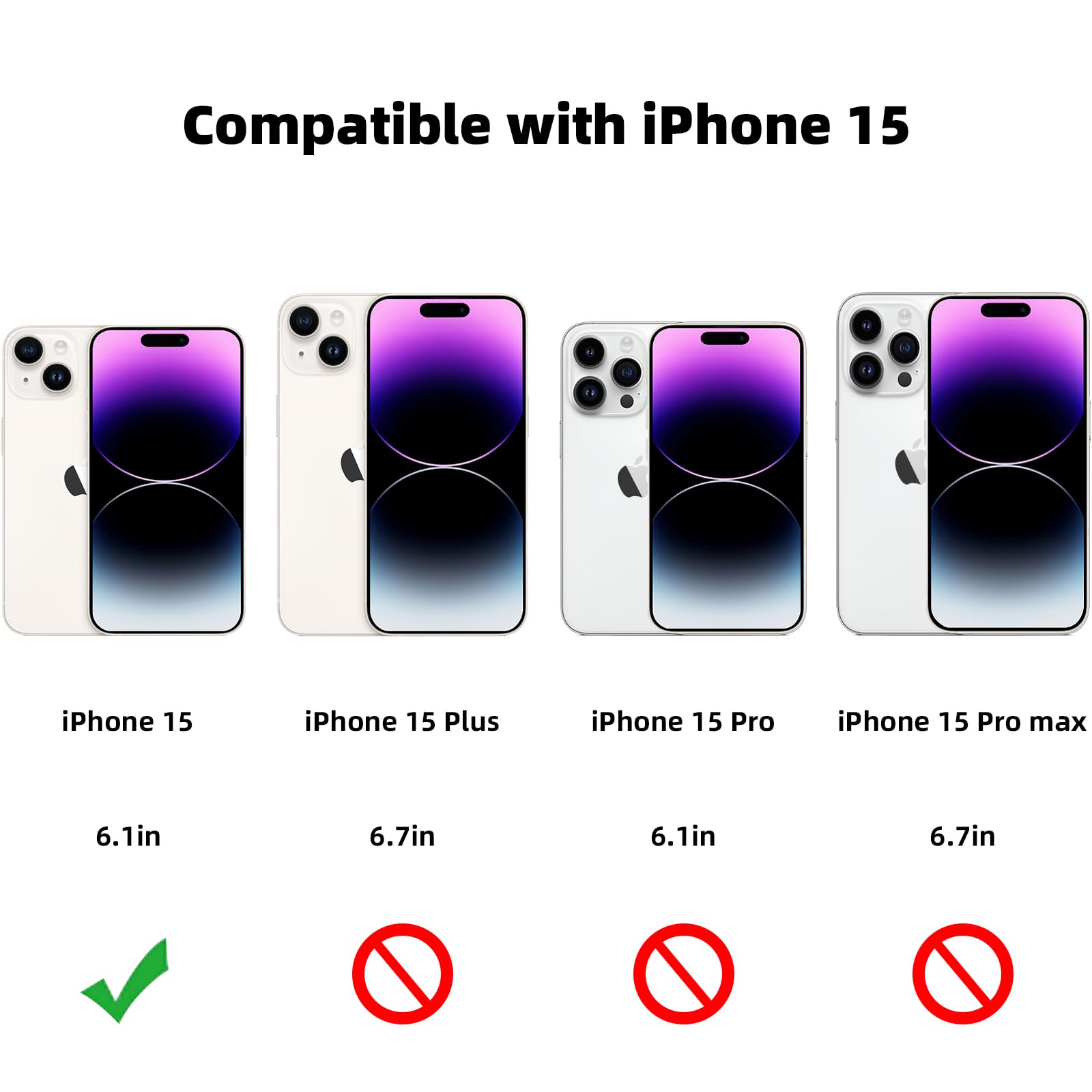 Premium Shockproof iPhone 15 Case - Clear Drop Protection Cover with Anti-Yellowing & Non-Marking Back | Raised Edge Screen & Camera Protection | Unisex Design for Everyday Use & Outdoor Activities