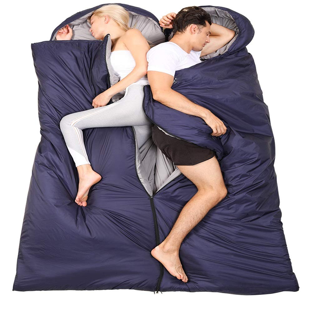 Eummit Portable Adult Envelope Sleeping Bag - Lightweight 1.8kg, Imitation Silk Cotton, Navy Blue - Perfect for Camping, Hiking, Travel & Outdoor Adventures