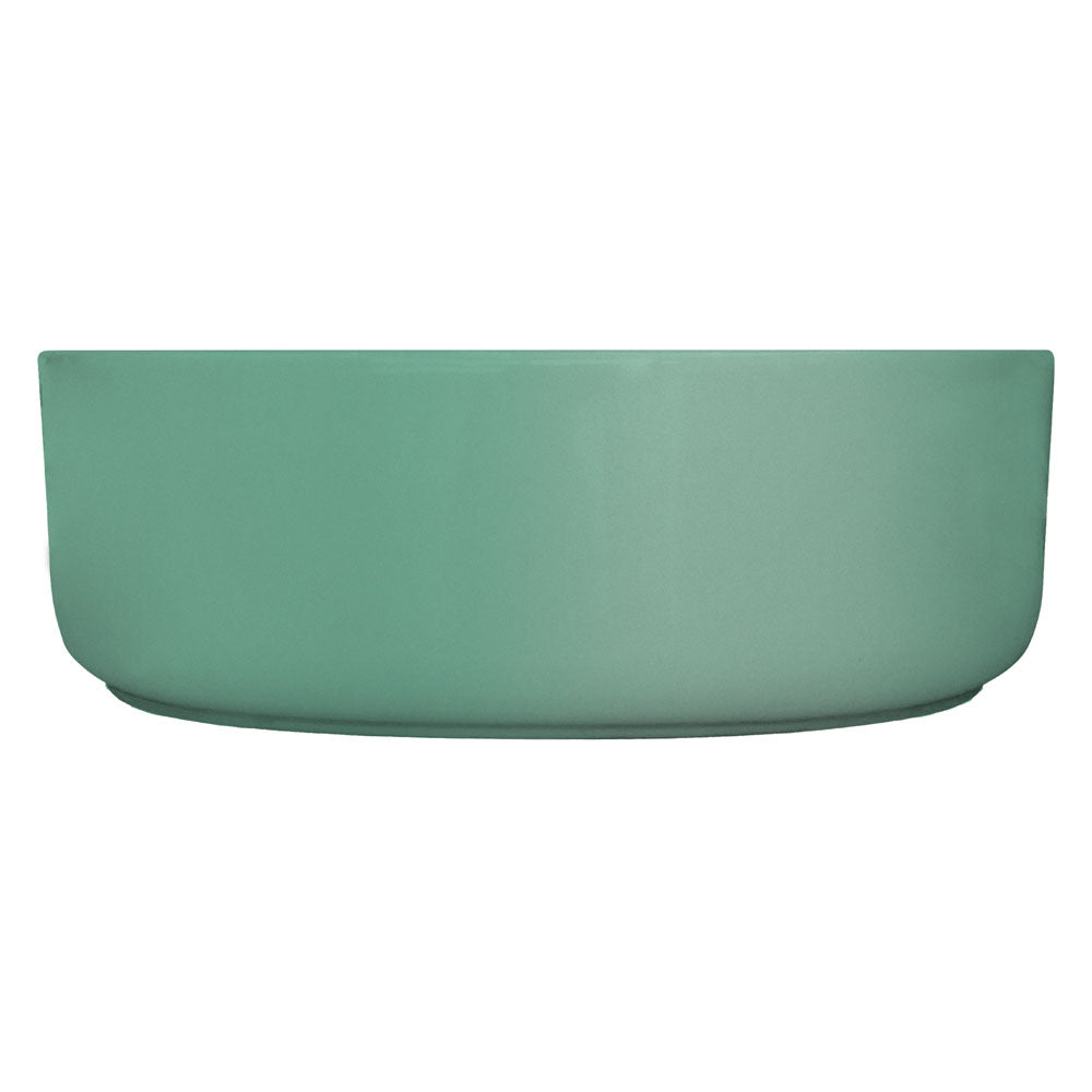 Fienza RB3134G Reba Above Counter Ceramic Bathroom Sink, Matte Green - Modern Farmhouse Vanity Basin for Powder Room & Guest Bath Decor