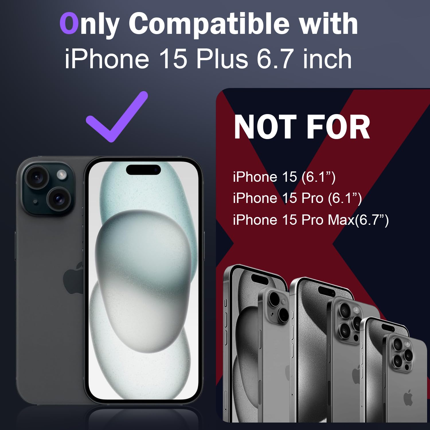 DEERLAMN iPhone 15 Plus Case with Slide Camera Cover & Screen Protector (6.7 Inch) - Military Grade Shockproof Protective Cover with Rotating Ring Kickstand - Black | Perfect for Outdoor Activities, Travel & Daily Protection
