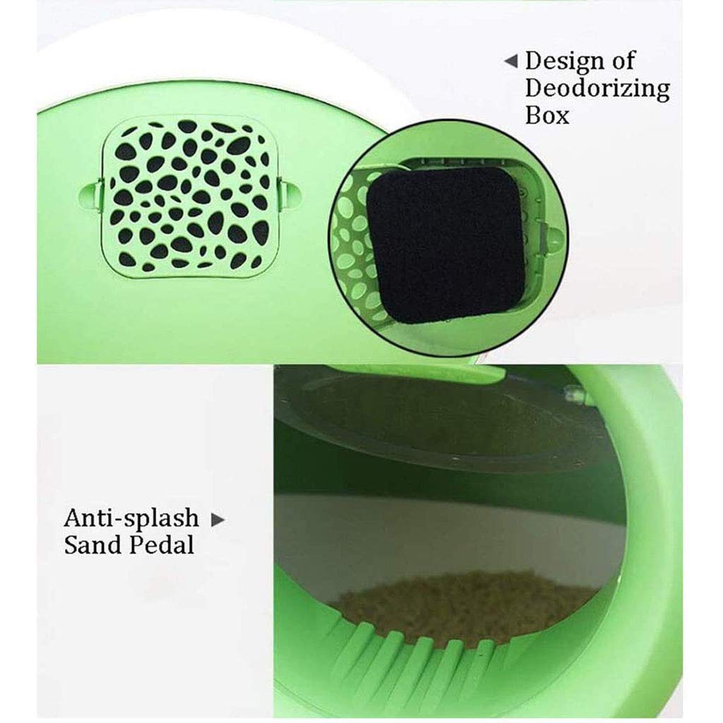 Automatic Self-Cleaning Cat Litter Box - Enclosed Odor Control Covered Litter Box with Privacy Hood - Perfect for Small Spaces & Multi-Cat Homes