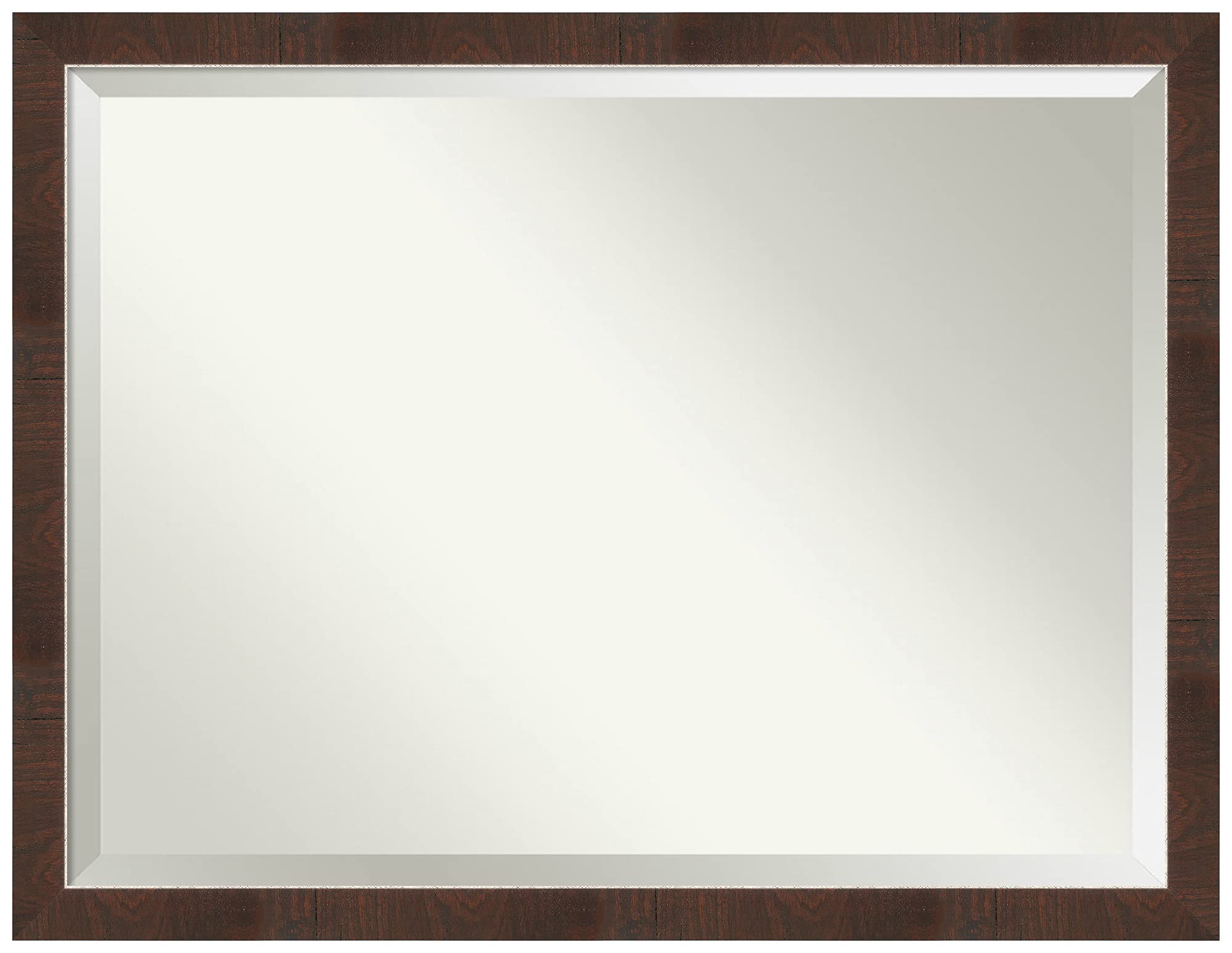 Amanti Art 33x43 Inch Wildwood Brown Rectangle Wall Mirror - Rustic Farmhouse Frame, Horizontal/Vertical Hanging for Bathroom & Living Room Decor - Beveled Edge, X-Large Size (Perfect for Farmhouse, Modern & Vintage Home Decor)