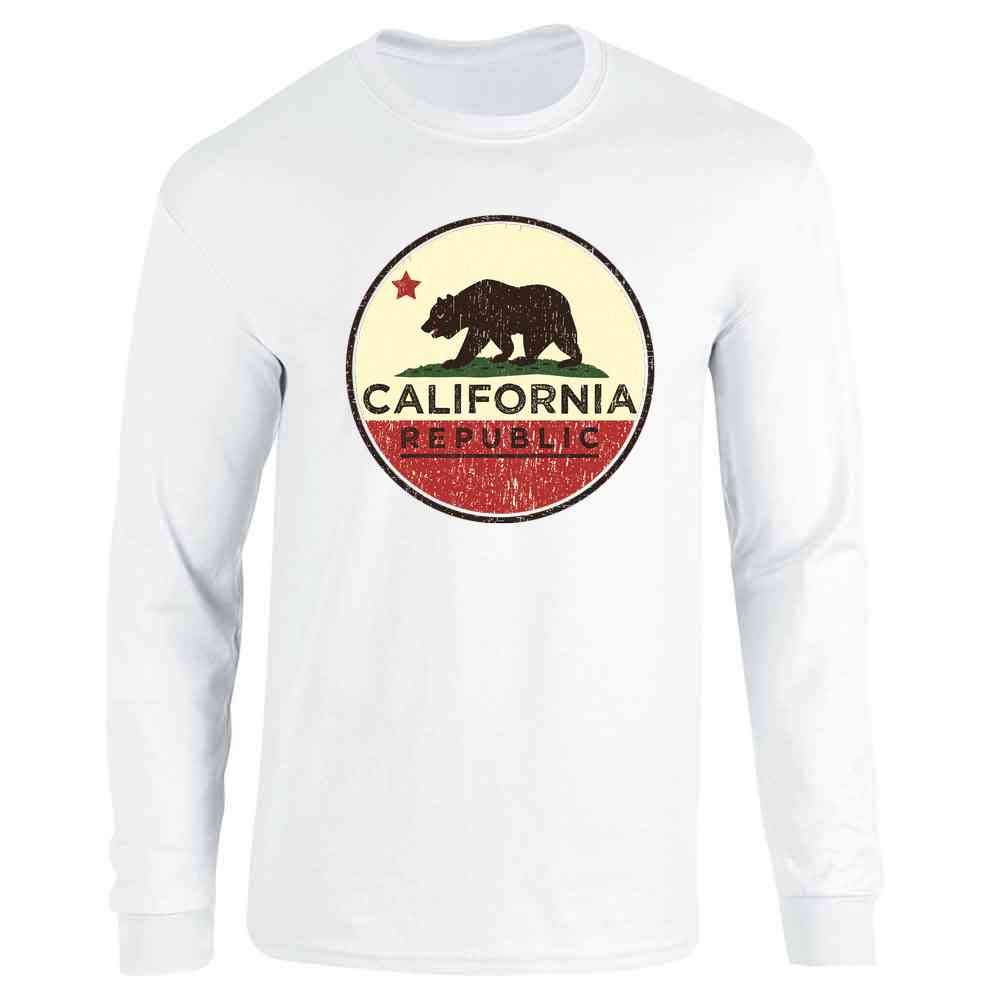 Vintage California Republic Flag Bear Retro Long Sleeve T-Shirt - Soft Cotton Tee for Men & Women - Perfect for Casual Wear, Street Style & Patriotic Events