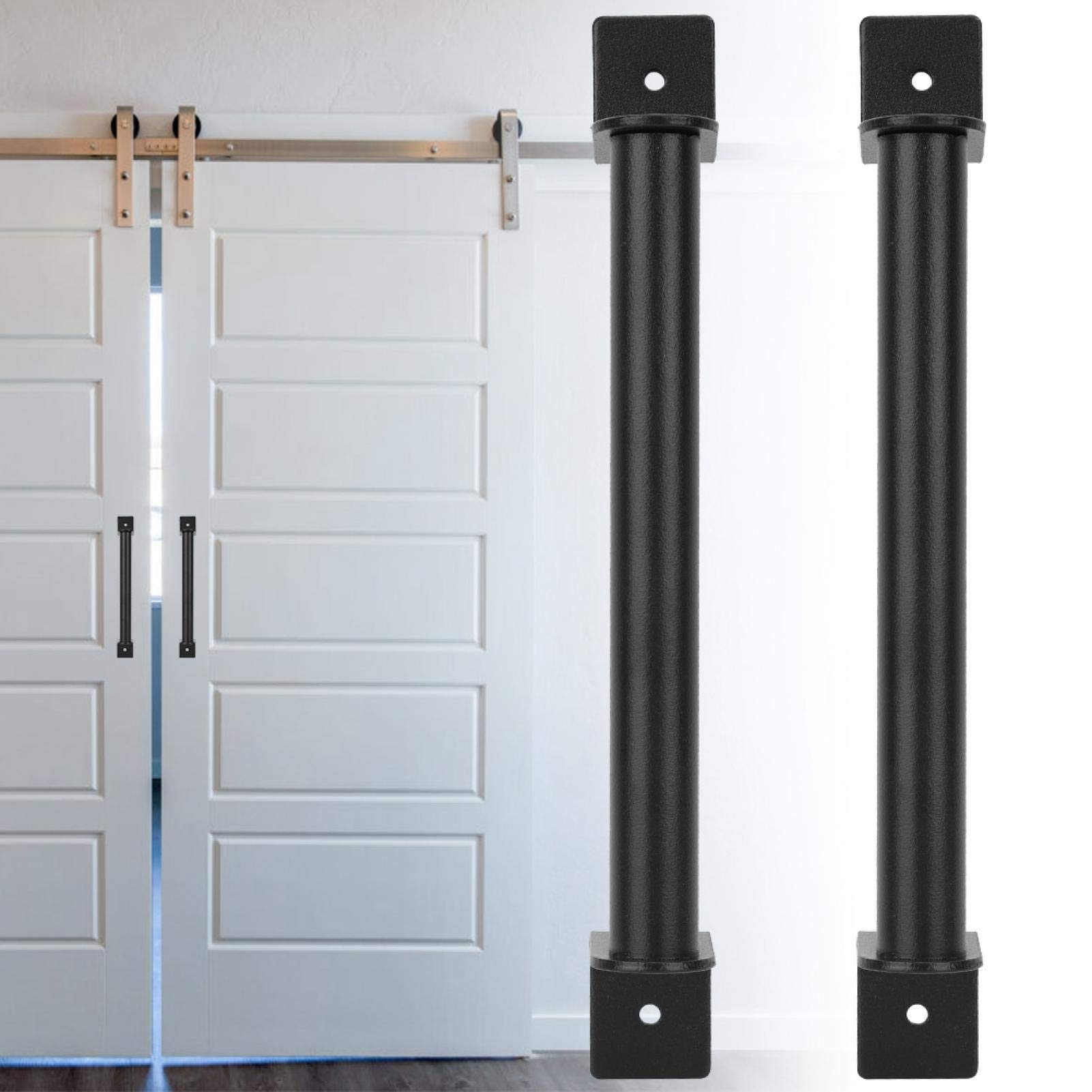 Premium Carbon Steel Door Handle 9.06 x 2.05 Inch - Heavy Duty Anti-Slip Pull Handle with Comfort Grip for Barn Doors, Closet Doors & Cabinets - Durable Hardware for Home, Office and Commercial Use