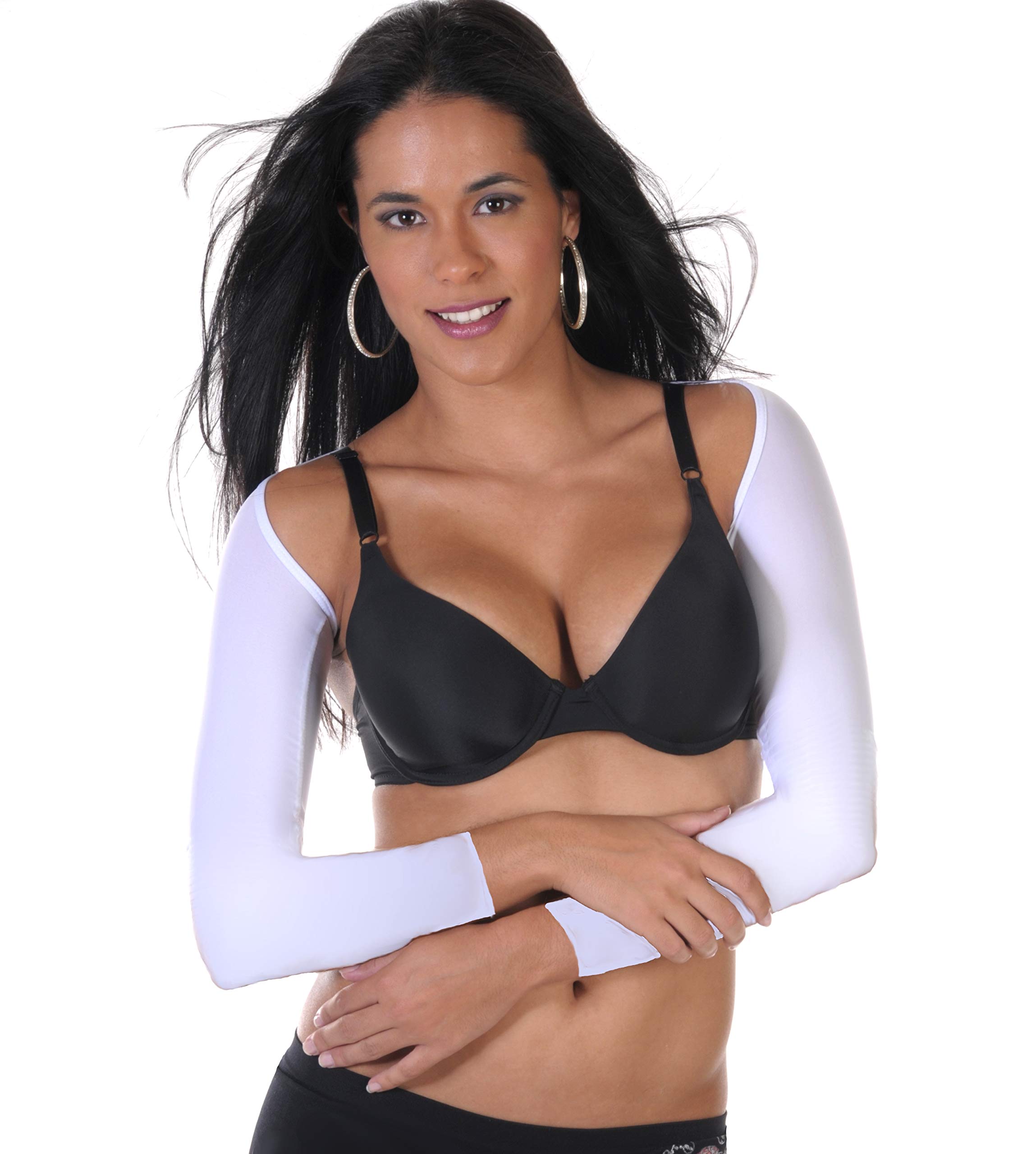 Your Contour Long Sleeve Arm Shaper - Slimming Shapewear for Arms & Thighs - White 3X - Perfect for Toning, Smoothing & Enhancing Outfits Under Dresses or Formal Wear