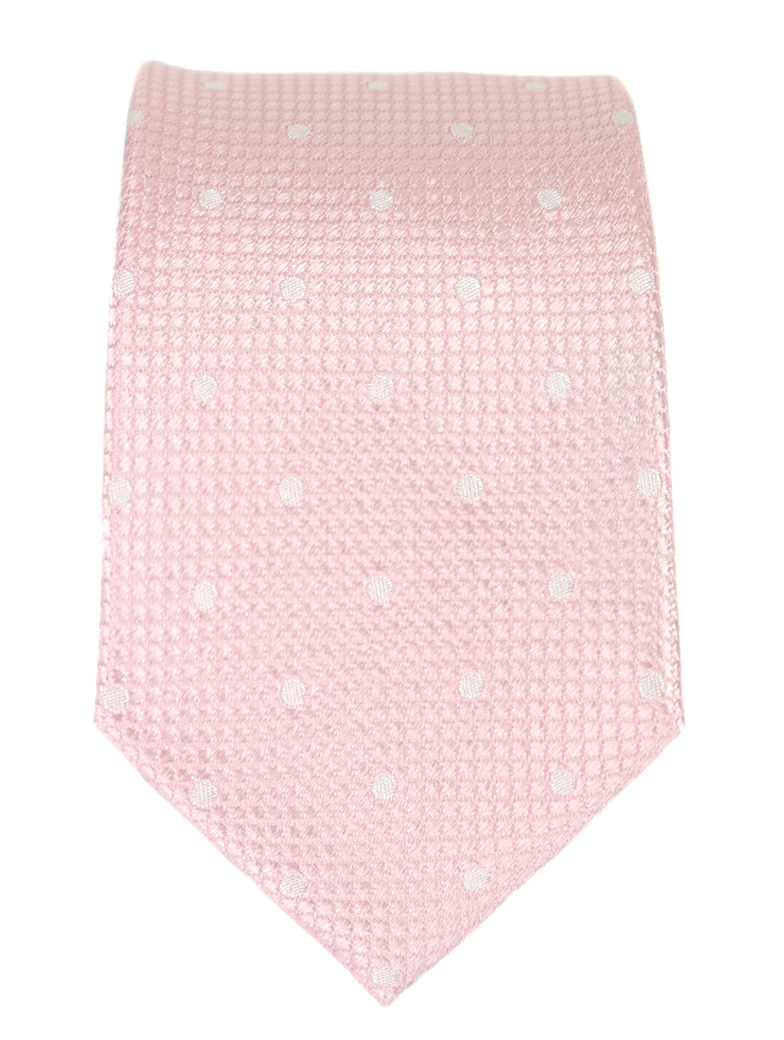 DÉCLIC Classic Spot Tie in Dusky Pink - Elegant Silk Necktie for Men, Perfect for Weddings, Business Meetings & Formal Events