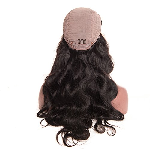 28 Inch Human Hair Full Lace Wig for Women - 180% Density Body Wave #1B Natural Black - Middle Size Cap - Soft & Affordable Wigs for Daily Wear, Cosplay, and Special Occasions
