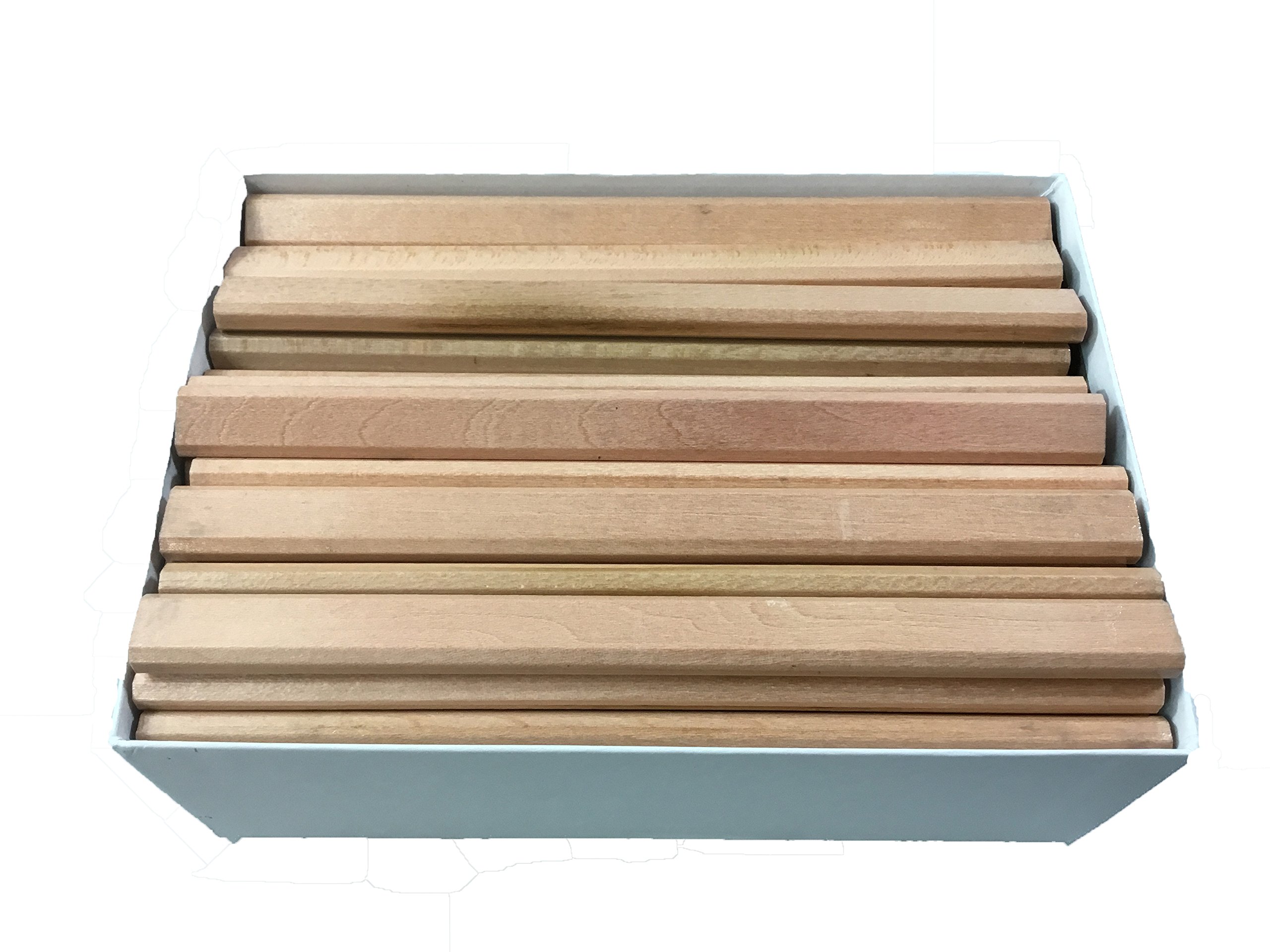 Natural Wood Carpenter Pencils - 72 Count Bulk Box of Flat Clear-Coated Woodworking Pencils for DIY Projects, Construction Marking & Home Improvement