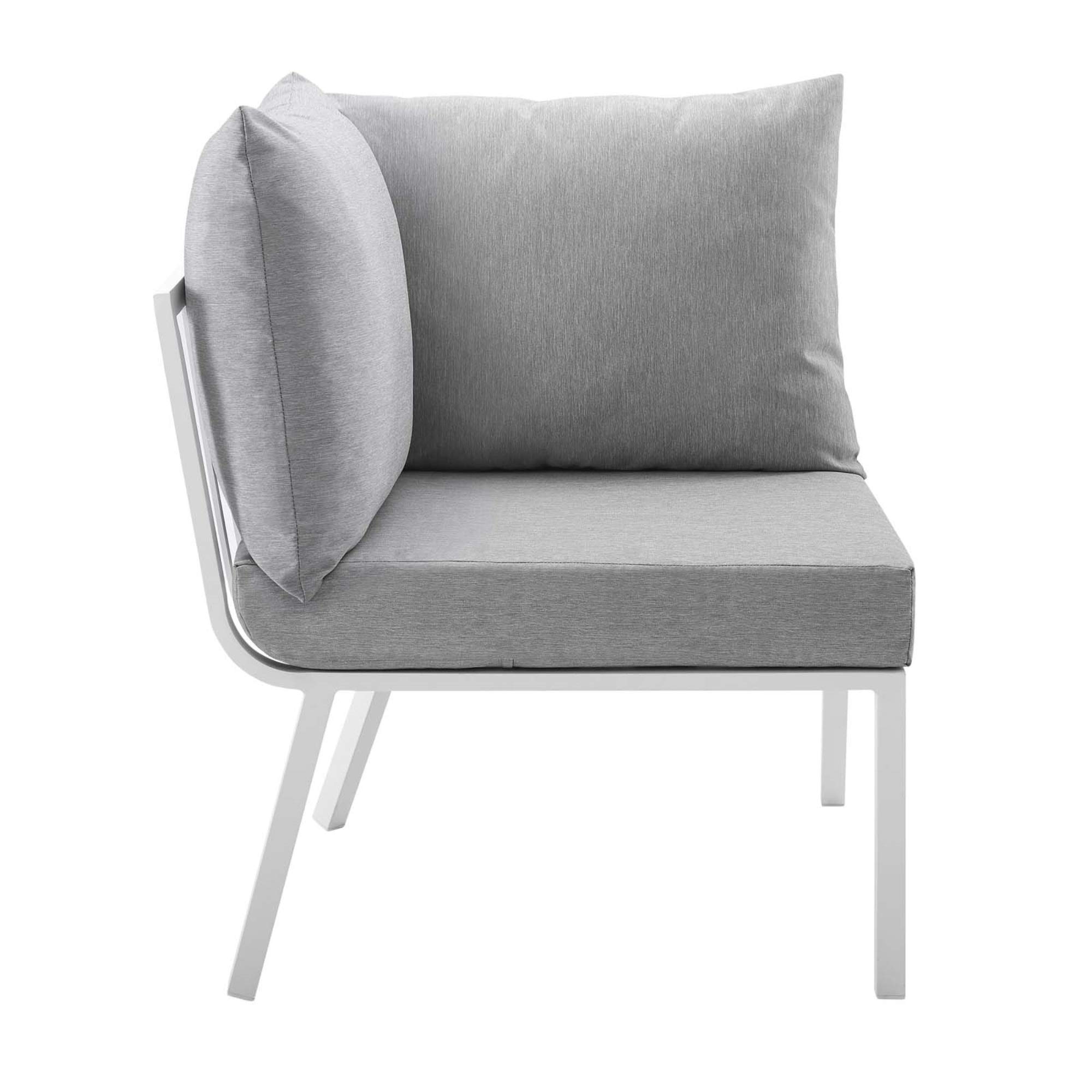 Ergode Riverside Outdoor Patio Aluminum Corner Chair - Coastal Design with All-Weather Cushions & Powder-Coated Frame - Perfect for Poolside, Beach House, or Backyard Relaxation