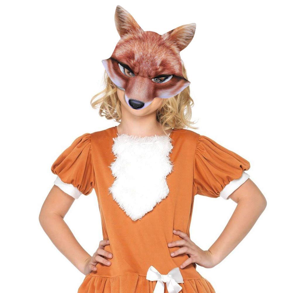 Realistic Fox Venetian Half Mask - EVA Animal Face Mask for Halloween, Cosplay, Carnival & Costume Parties - Yellow (Perfect for Costume Balls, Mardi Gras & Themed Events)