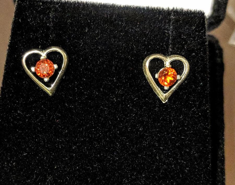 Genuine Sapphire, Ruby & Emerald Heart Stud Earrings - Sterling Silver Birthstone Jewelry for Women | Perfect Gift for Valentine's Day, Anniversary & Special Occasions