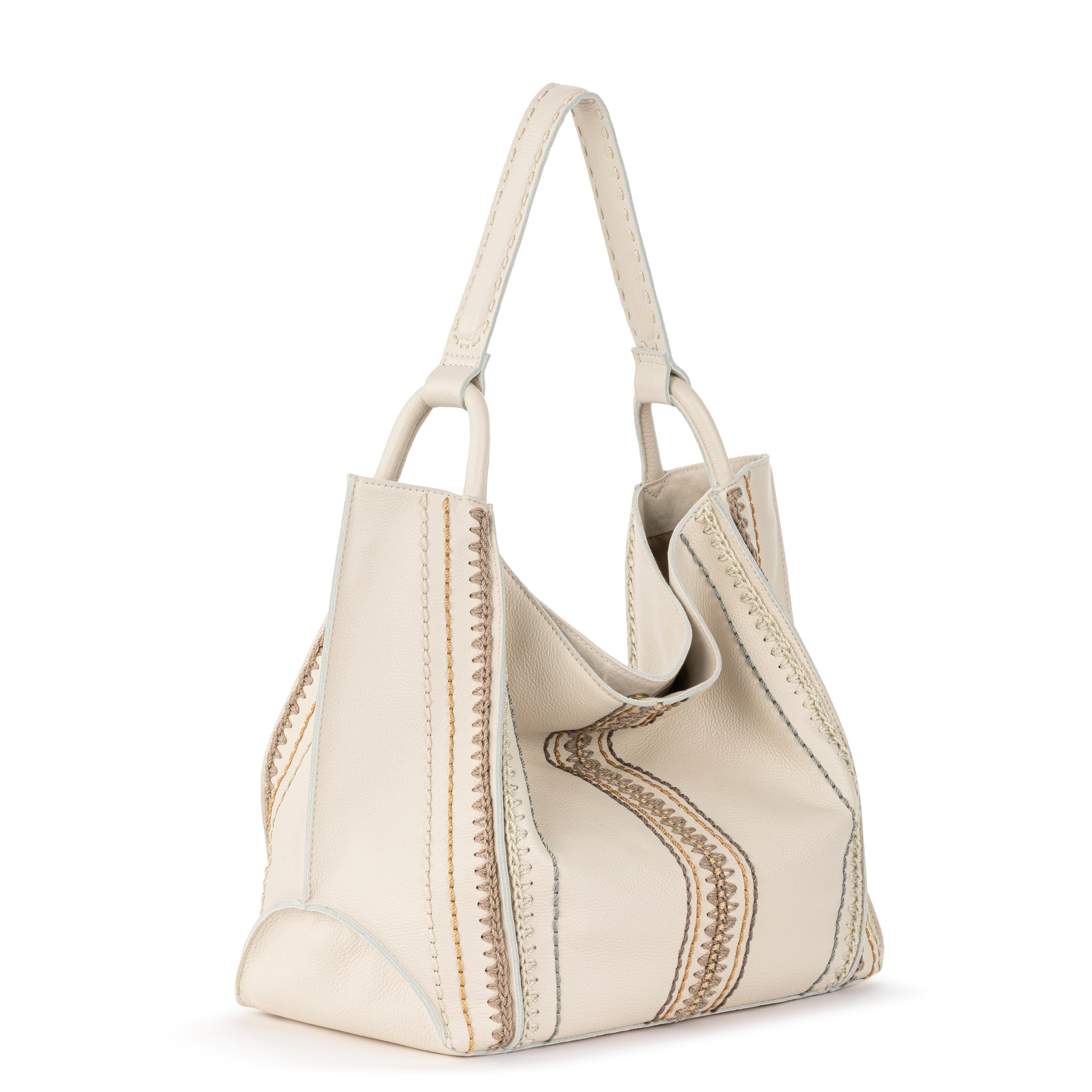 Los Feliz Large Leather Tote Bag - Stone Neutral Seminyak Color - Perfect for Work, Travel & Everyday Use