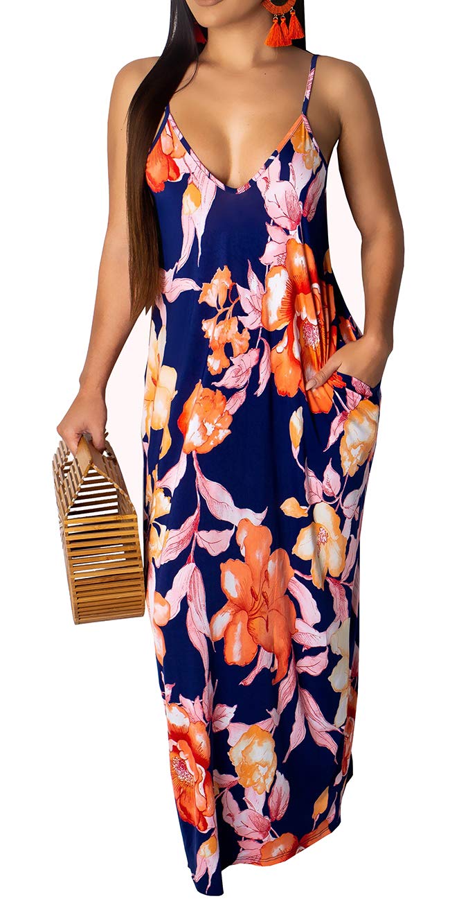 BessCops Women's Plus Size Summer Maxi Dresses 2025 - Sleeveless Casual Sundress with Pockets | Loose Flowy Long Dress for Beach, Vacation & Everyday Wear