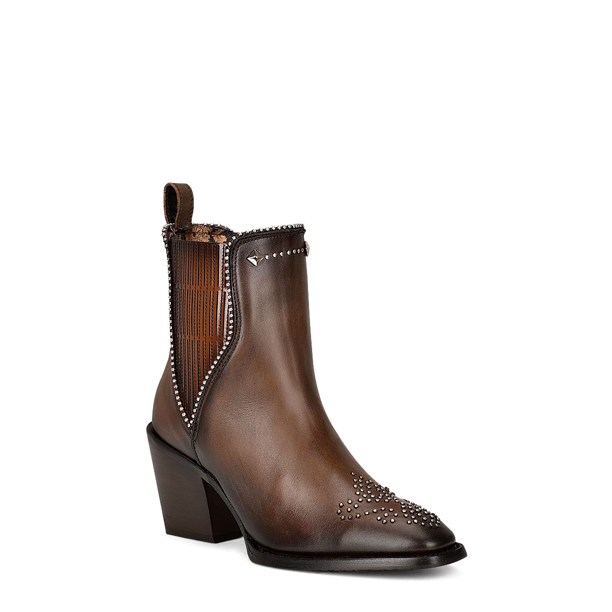 Cuadra Brown Fashion Cowboy Cowhide Leather Ankle Boots for Women - Western Style Booties for Casual Outfits & Country Events