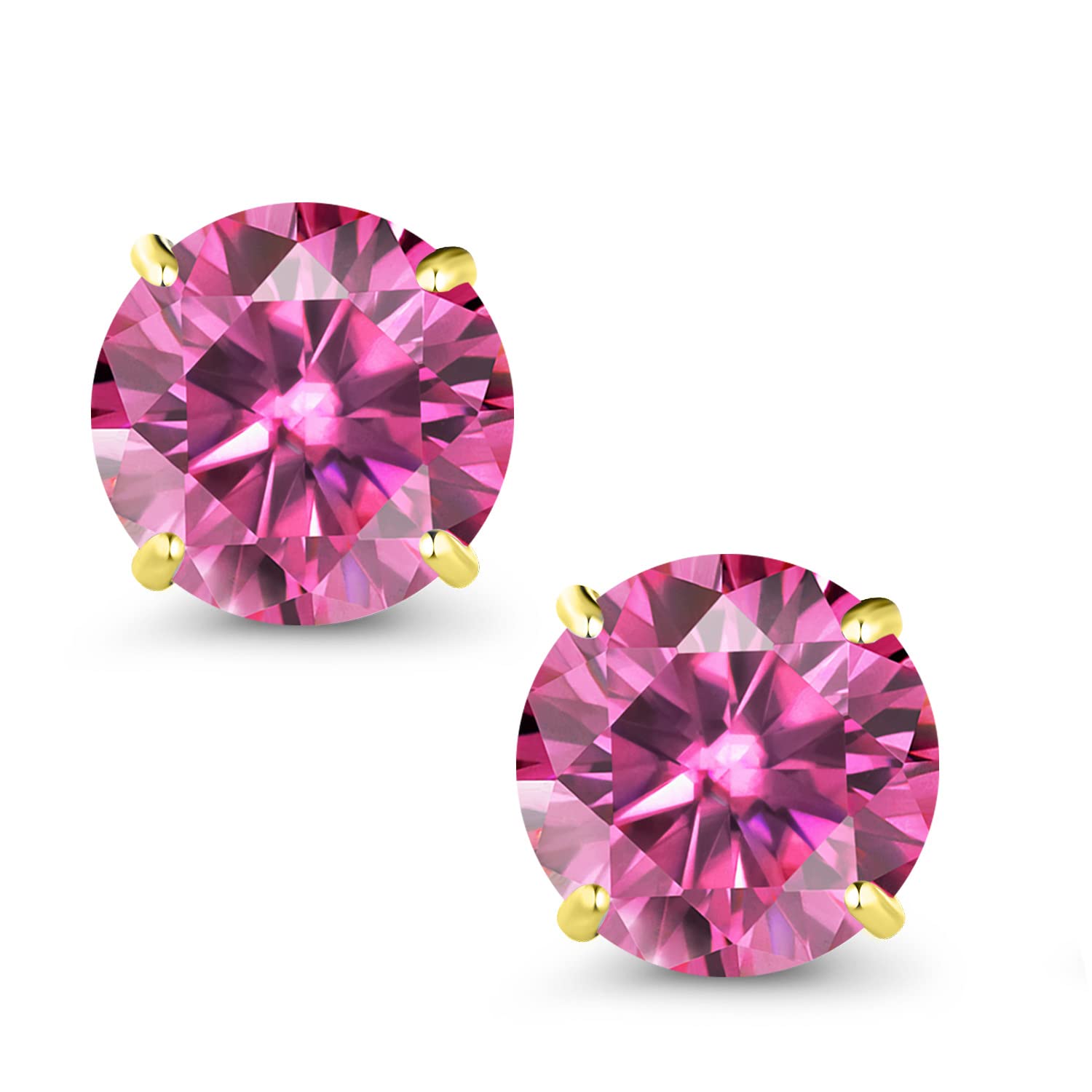 14K Yellow Gold 7MM Round Gemstone Birthstone Stud Earrings for Women & Men | Genuine Gem Stone King Jewelry | Perfect Gift for Anniversary, Birthday & Special Occasions