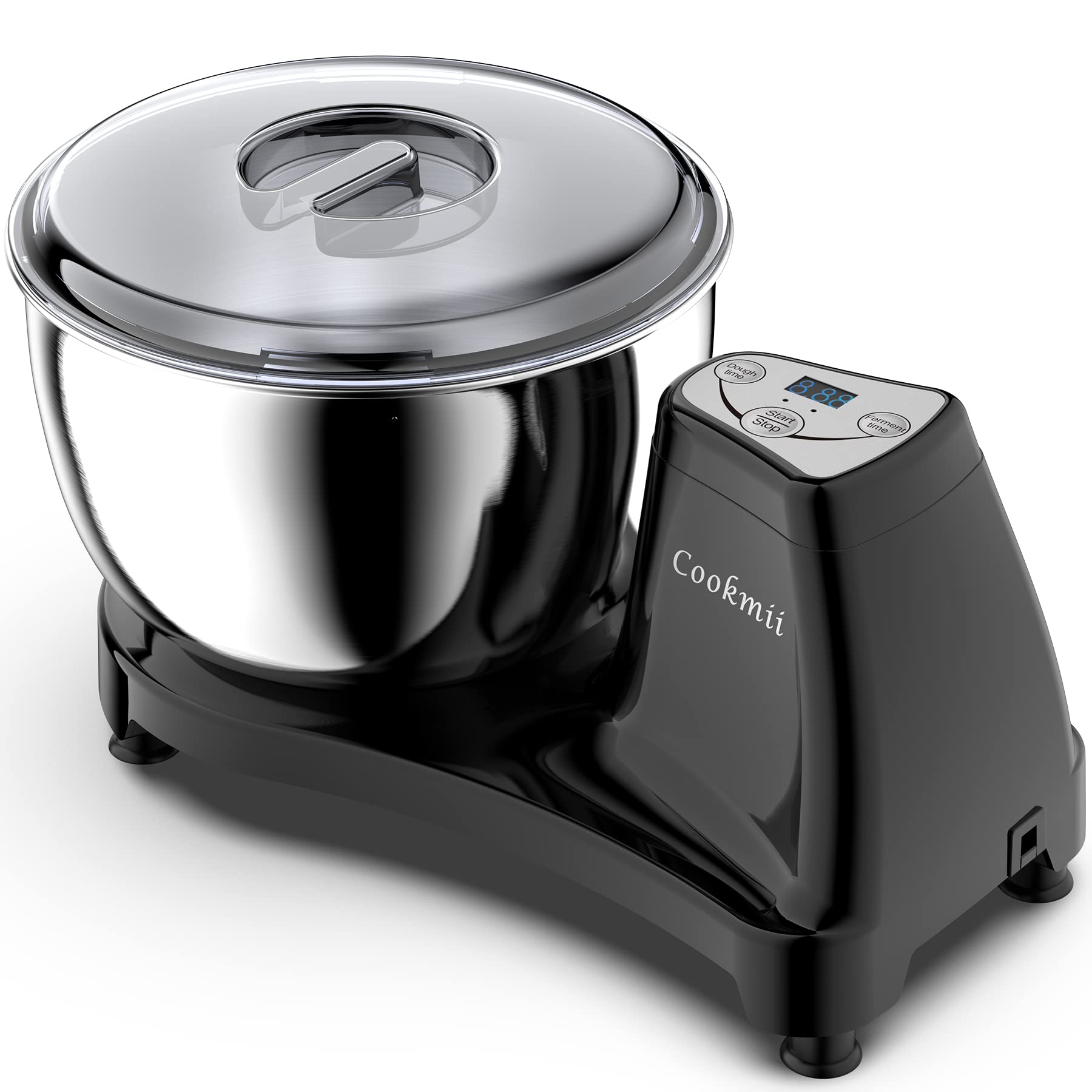 5 QT 230W Smart Touch Panel Dough Mixer with Fermentation Function - Multifunctional Dough Machine with Kneading Blade for Pasta, Baking, Cakes & Cookies - Perfect for Home Kitchen & Small Bakery (Black)
