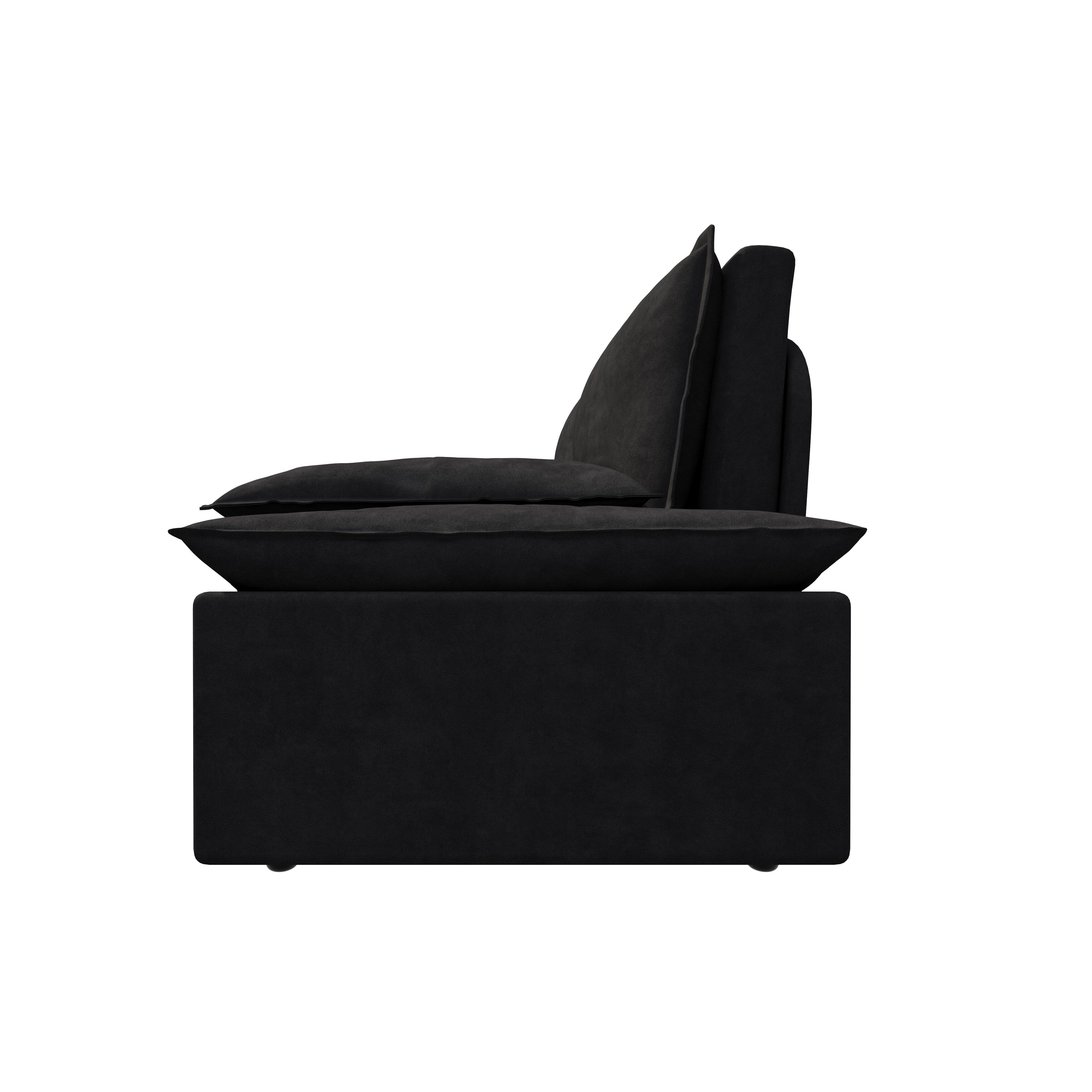3 in 1 Convertible Sleeper Sofa Bed - Queen Size Pull Out Couch with Velvet Upholstery & Pillows - Space Saving Furniture for Small Apartments, Guest Rooms & Home Offices