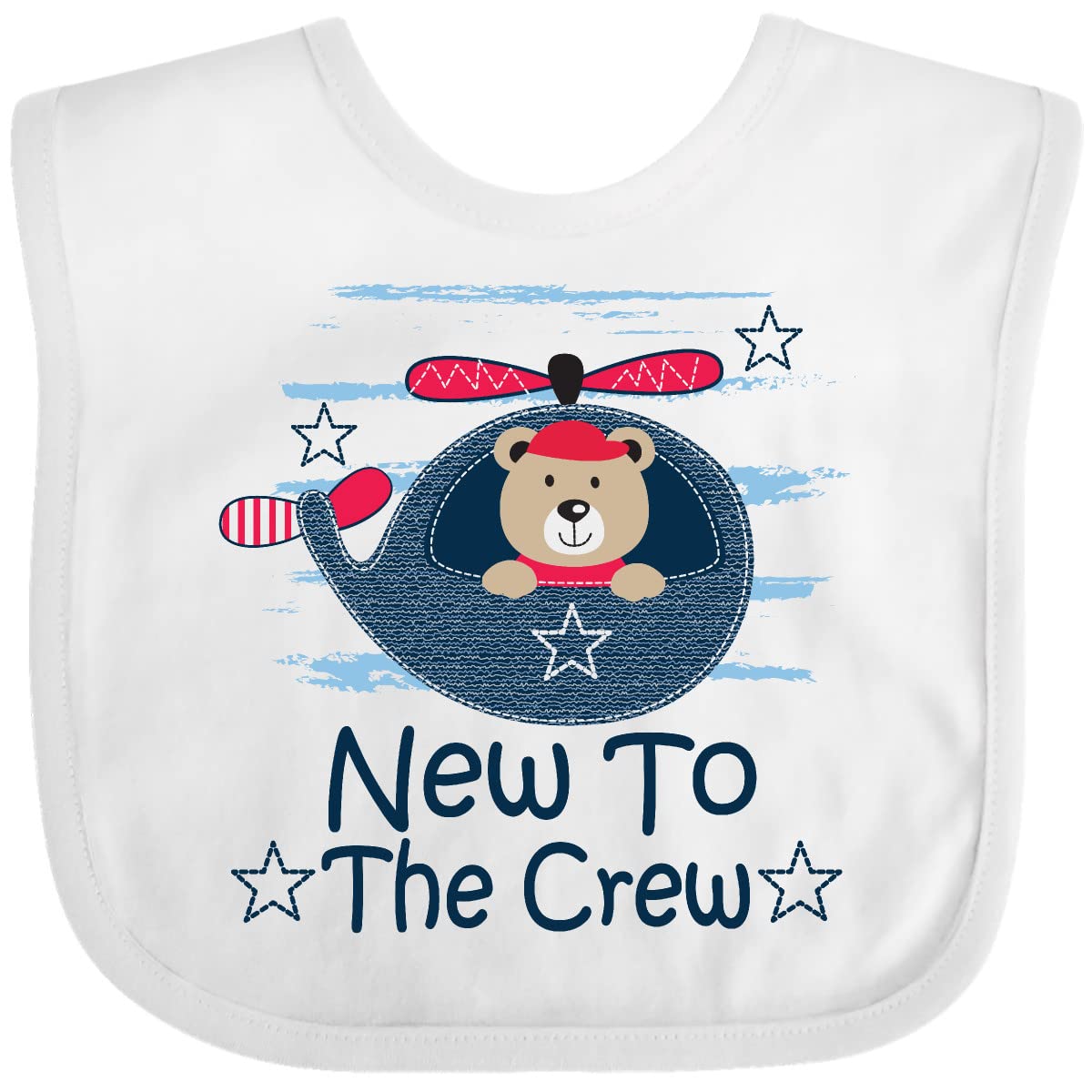 Inktastic New To The Crew Baby Boy Bib - Soft & Absorbent Drool Bib for Infants - Perfect for Feeding, Teething, and Everyday Use