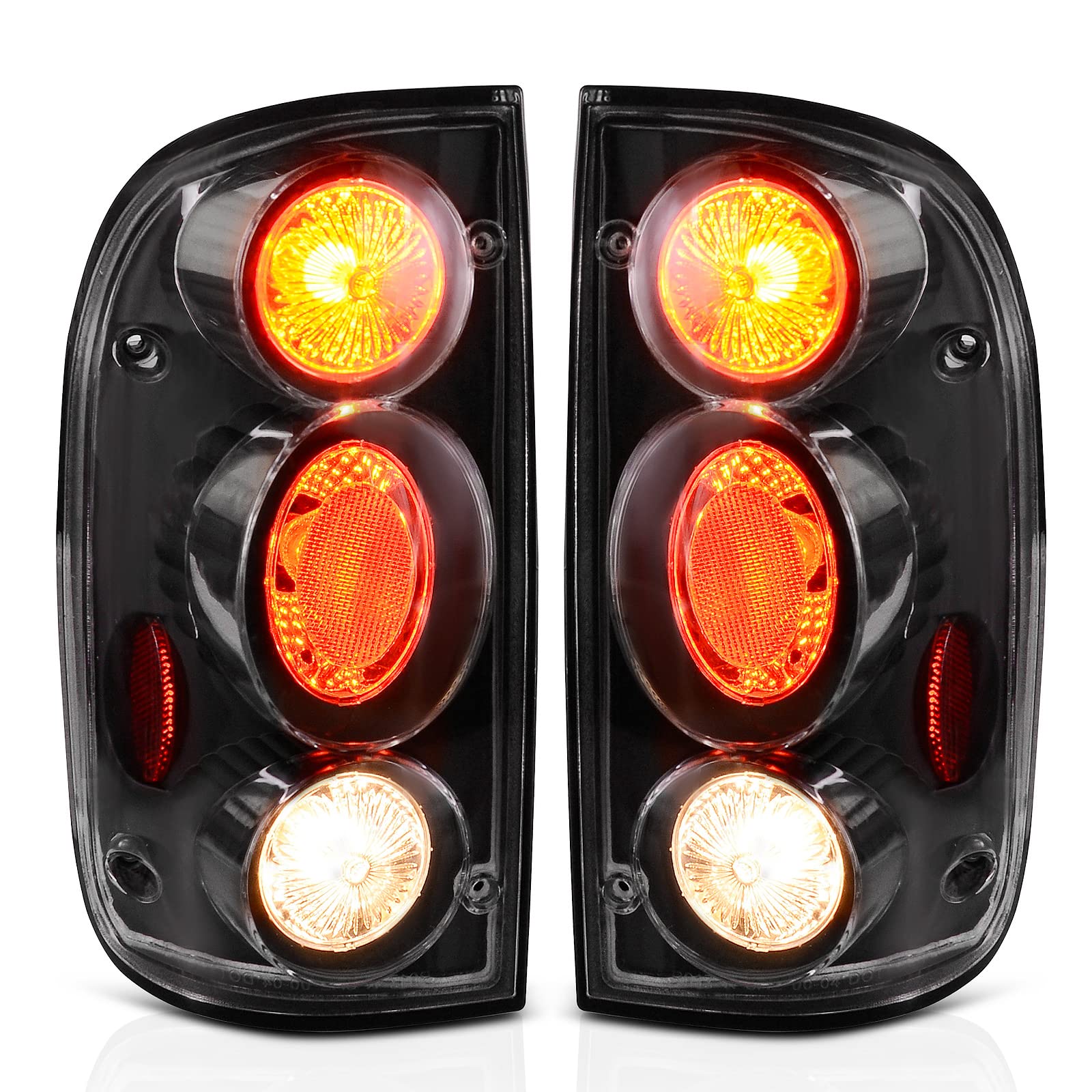 AUTOSAVER88 Black Housing Clear Lens Tail Lights - Compatible with Toyota Tacoma 2001 2002 2003 2004 | Replacement Taillamps for Improved Visibility & Style | Perfect for Off-Roading, Night Driving & Custom Builds