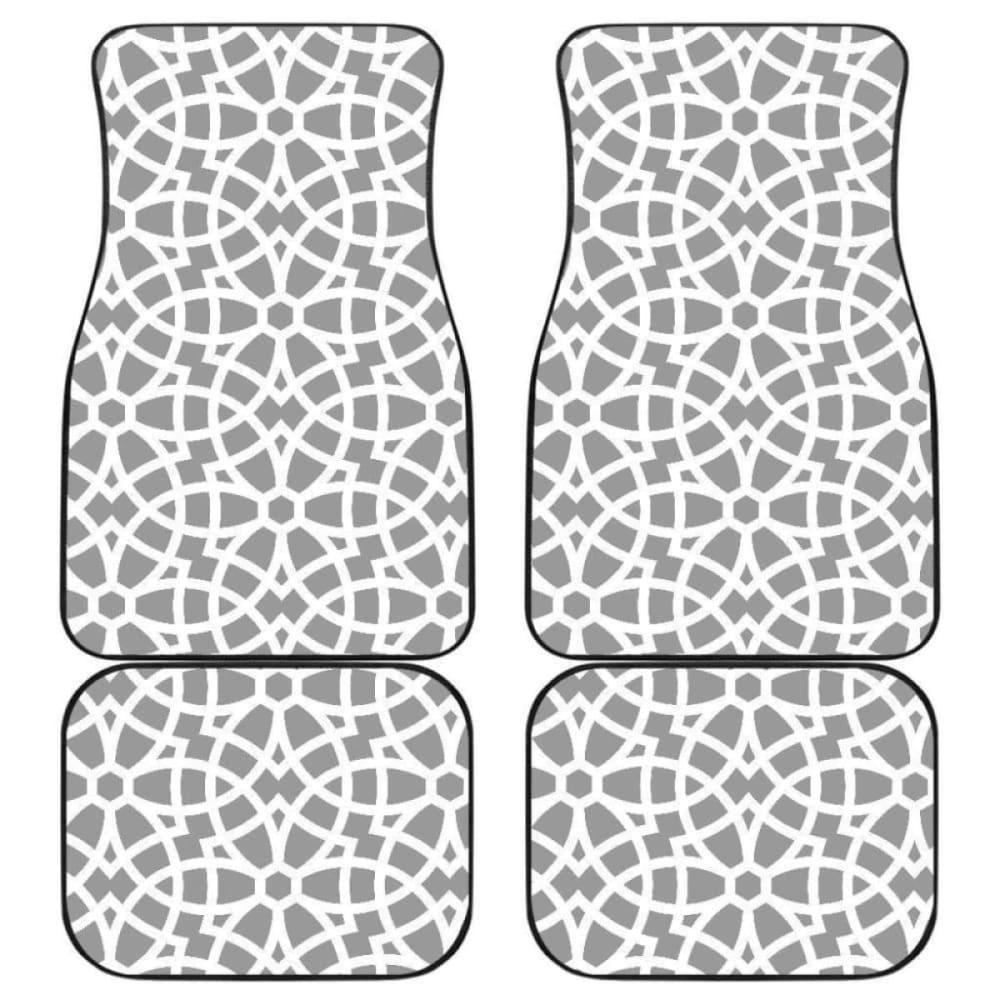 Premium Arabic Gray Pattern Car Mats - Front & Back Set for All-Weather Protection (194013) | Perfect for SUVs, Sedans & Trucks - Durable & Stylish Floor Mats for Daily Commute & Road Trips