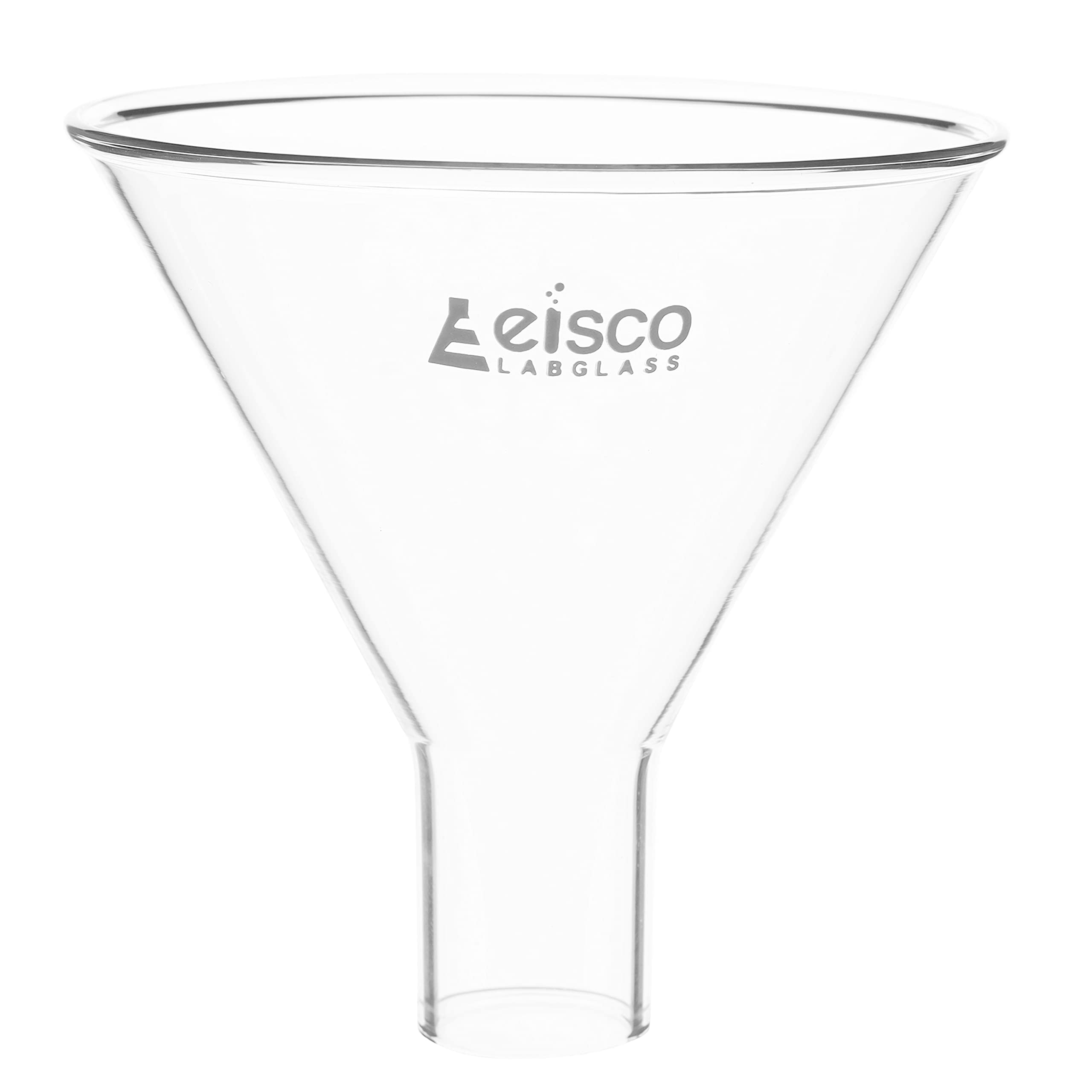 EISCO 85mm Borosilicate Glass Powder Funnel with 60º Angle & 24mm Plain Stem - Ideal for Chemistry Labs, Scientific Experiments & Precise Powder Transfer