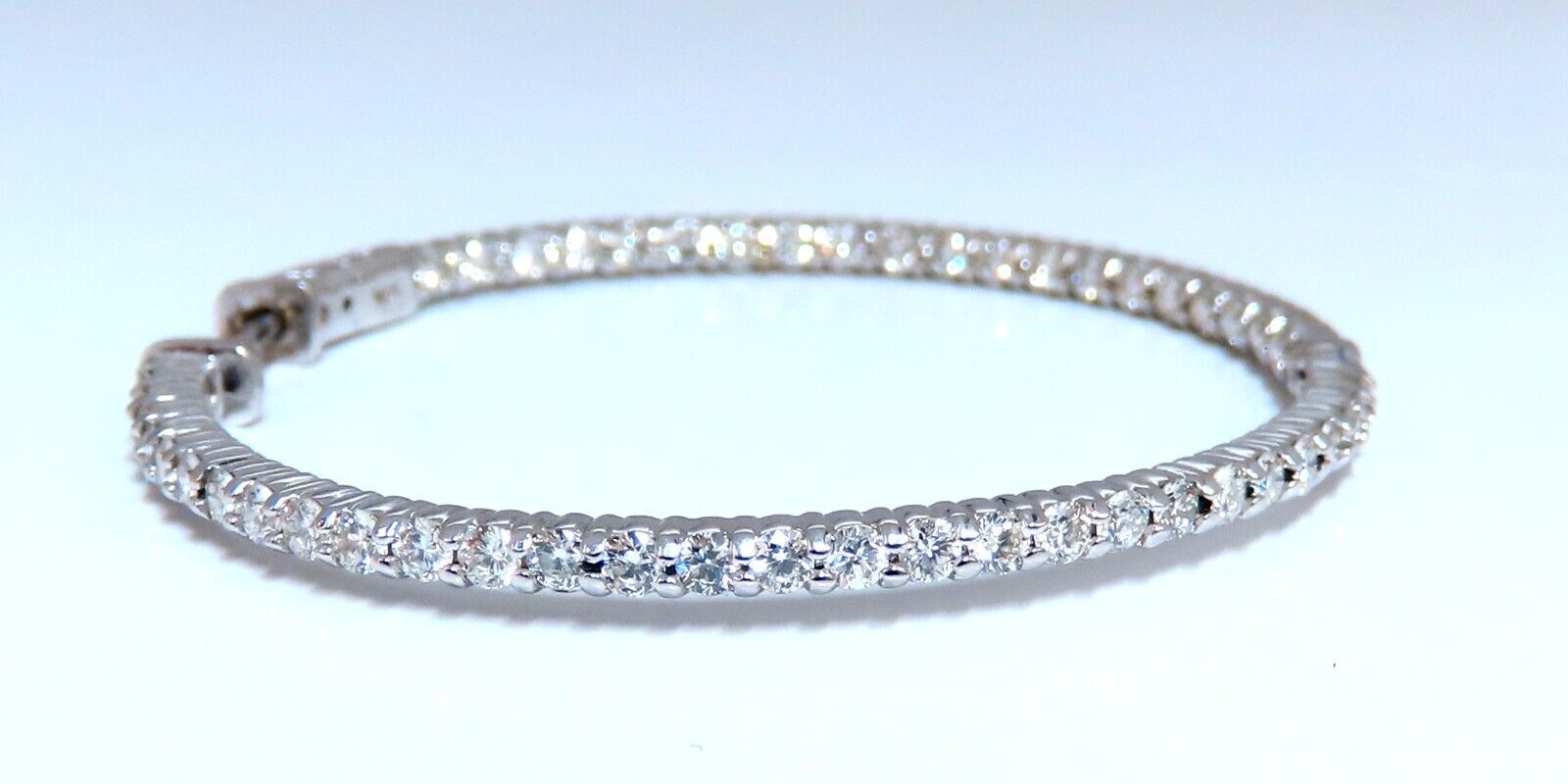 2.68ct Natural Round Diamond Hoop Earrings in 14K Gold - 1.7 Inch Single Prong Setting for Women | Perfect for Weddings, Anniversaries & Special Occasions