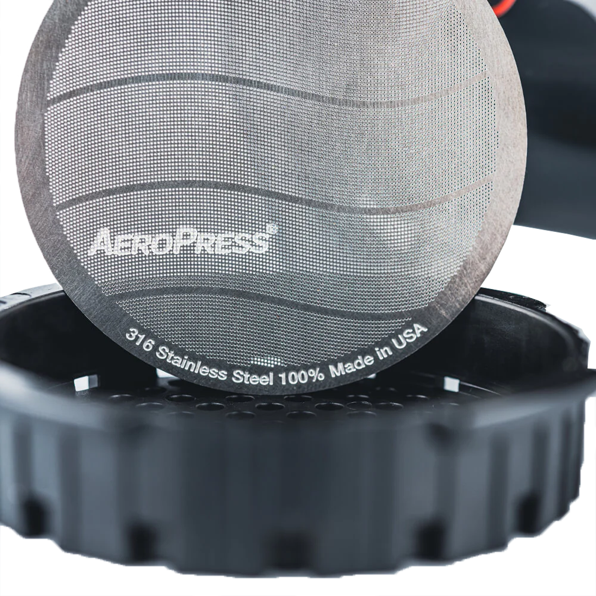 AeroPress Stainless Steel Coffee Filter - Reusable Fine Mesh Metal Filter for AeroPress Original & Go - Perfect for Travel, Camping & Home Brewing