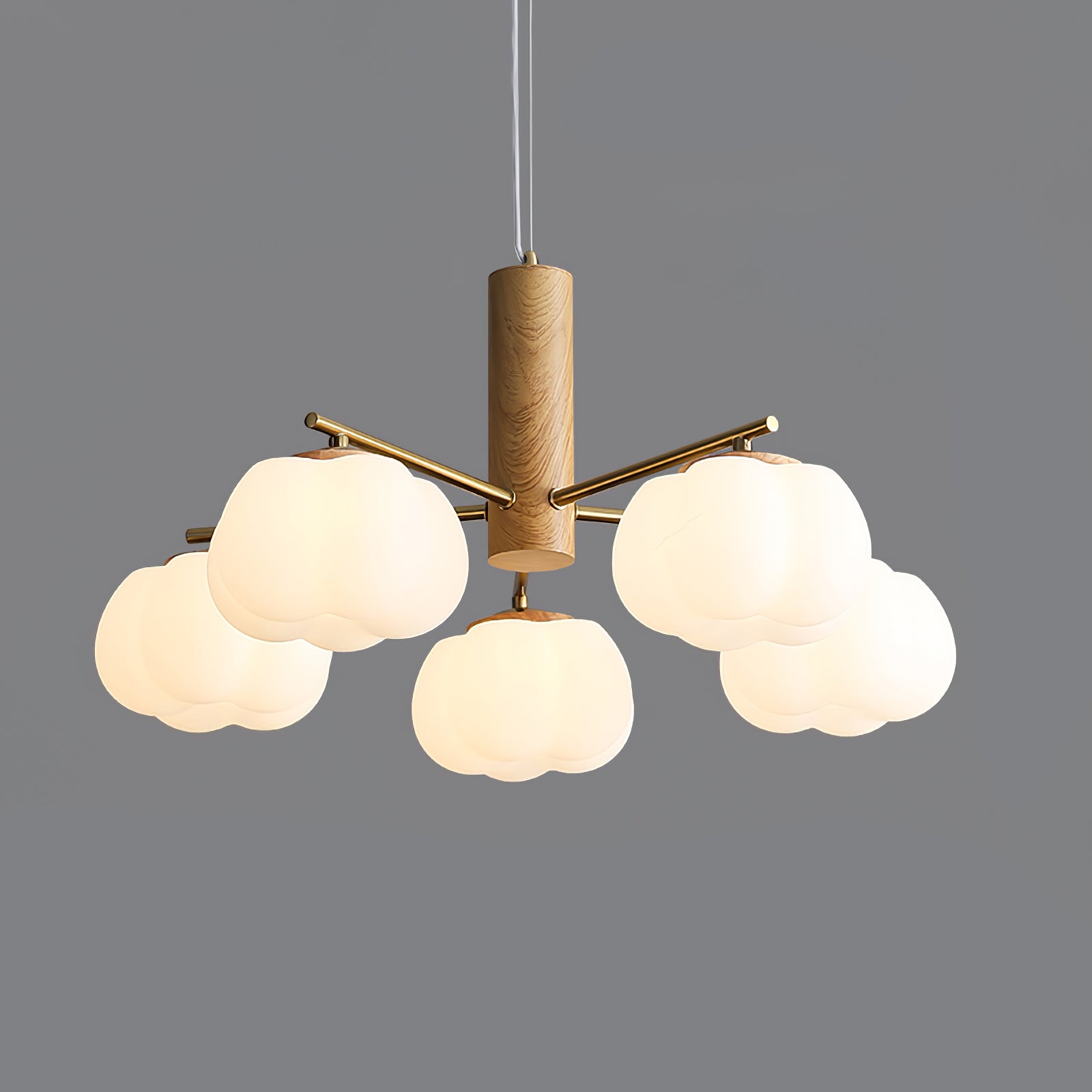 Handmade Cotton Ball Chandelier - Elegant Boho Home Decor for Bedroom, Nursery & Wedding | Soft Lighting Fixture with Natural Cotton Accents
