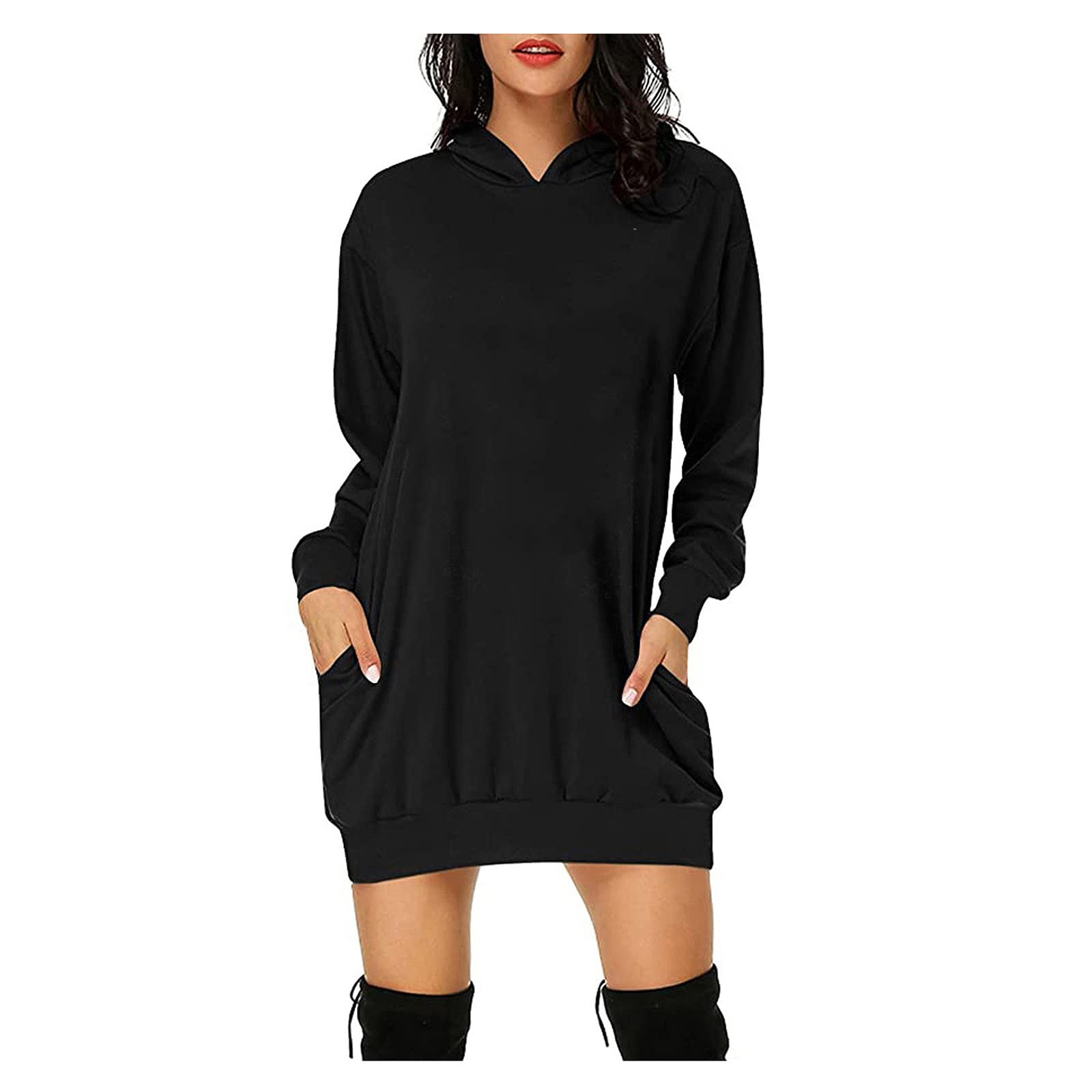 Stylish Women's Hooded Blouse with Pockets - Long Sleeve Graphic Hoodie for Casual Wear, Party & Going Out | Perfect for Everyday Fashion & Social Events