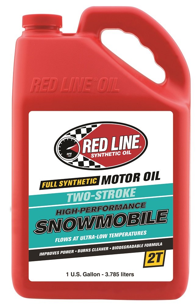 REDLINE OIL 41025 Premium 2-Cycle Snowmobile Engine Oil - 4 Gallon Case (4 x 1 Gallon Bottles) - Synthetic Blend for Winter Performance - Ideal for Snowmobiles, ATVs & Power Sports Equipment in Cold Weather Conditions
