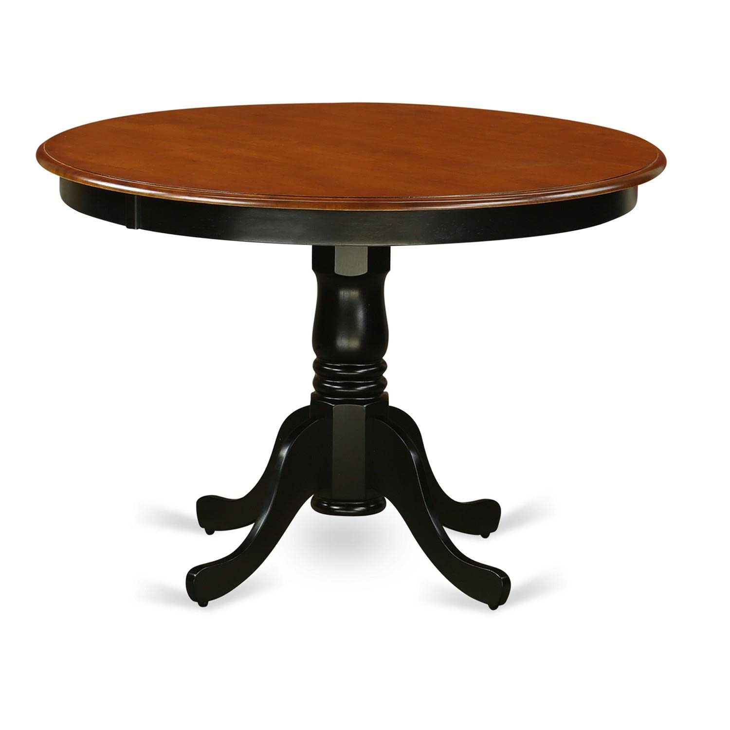 East West Furniture HLDA3-BCH-W 3-Piece Round Kitchen Dining Table Set with Pedestal Base & 2 Chairs - 42x42 Inch, Black & Cherry - Perfect for Small Spaces, Apartments & Cozy Breakfast Nooks