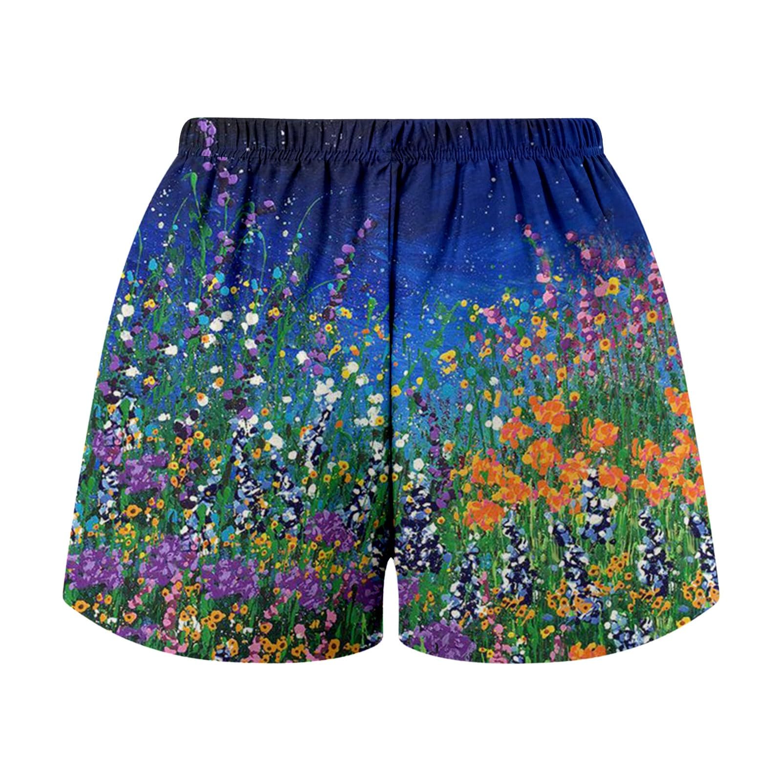 Trendy Floral Printed High Waist Sweat Shorts for Women - Y2K Wide Leg Summer Shorts | Perfect for Cruise Outfits, Beach Vacations & Casual Streetwear