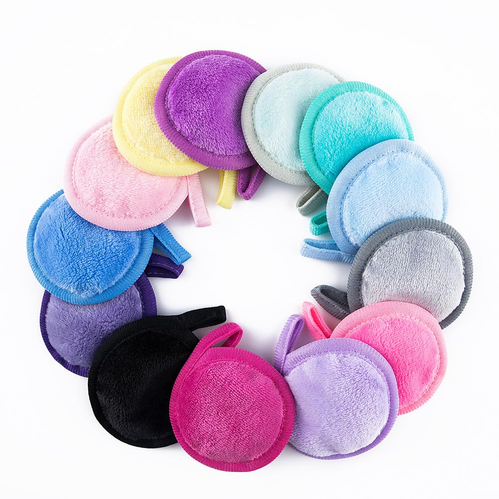 Eco-Friendly Reusable Makeup Remover Pads Set of 3 | Soft Washable Microfiber Cloths for All Skin Types | Gentle Makeup Eraser & Face Cleansing Pads | Perfect for Travel, Daily Skincare & Sustainable Beauty Routine (Yellow, A11)
