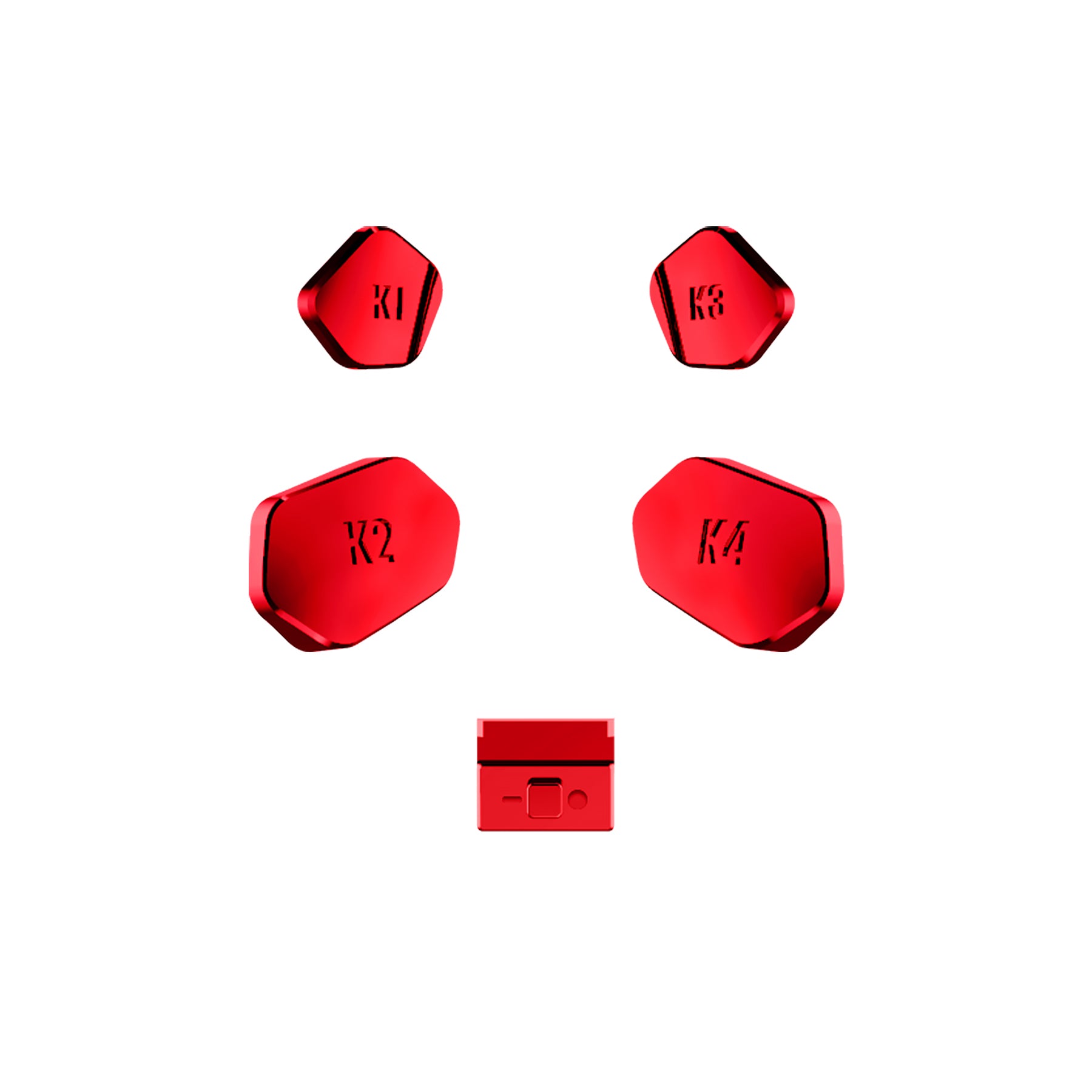 eXtremeRate Chrome Red Replacement Back Buttons & Toggle Switch for Xbox Series X/S Controller - K1 K2 K3 K4 Paddles | Remappable Gaming Accessories (DX3D4003) | Perfect for Competitive Gaming & Custom Controller Setup