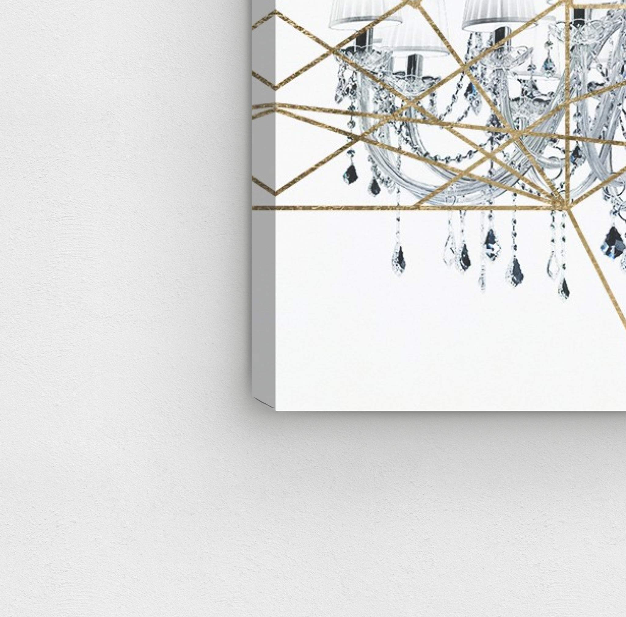 Oliver Gal Artist Co. Geo Chandelier Wall Art Canvas Print - 30x45 Inch Fashion & Glam Home Decor in Gray & White - Perfect for Living Room, Bedroom or Office Decoration